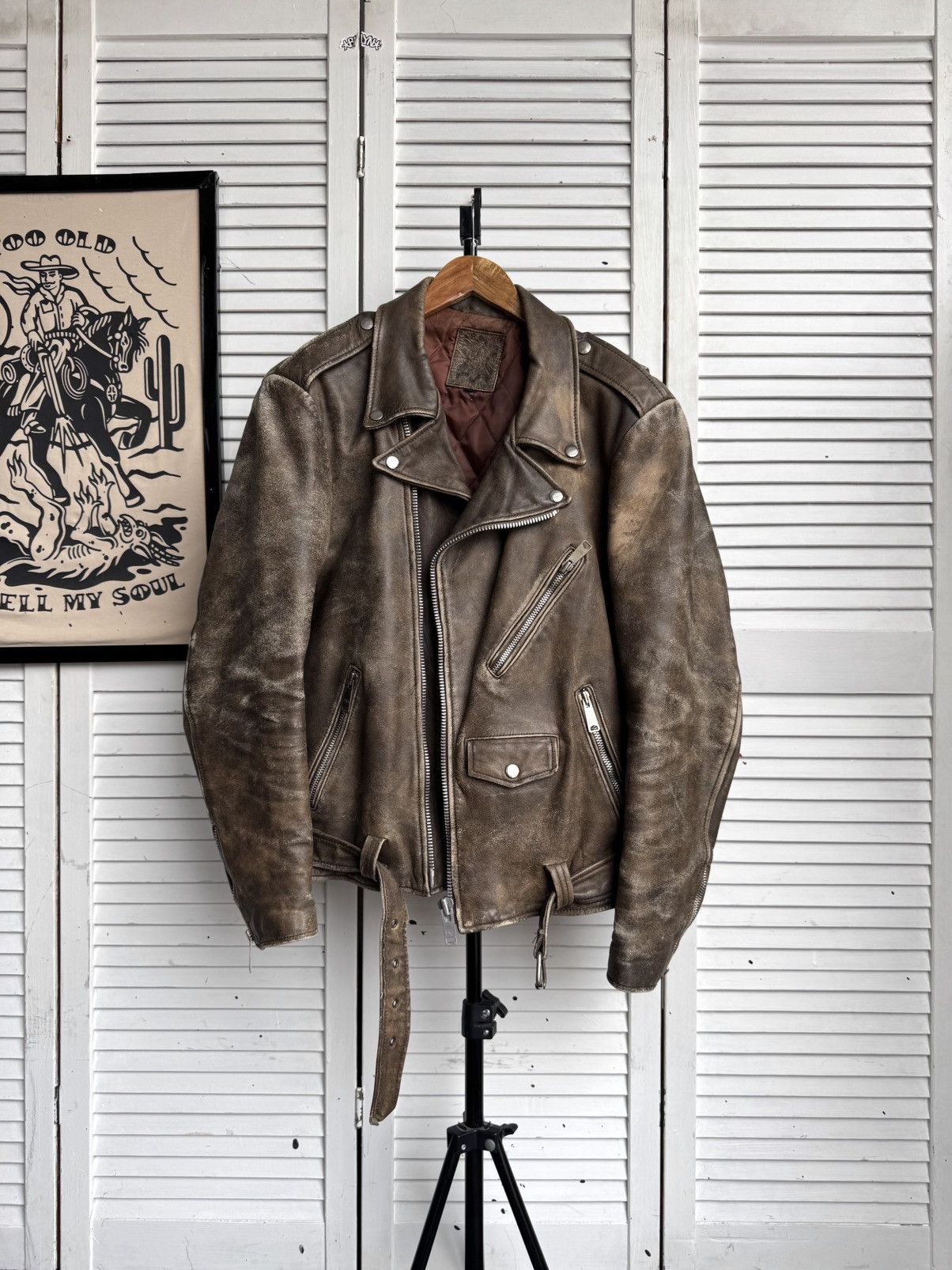 Genuine Leather Vintage German Cowhide Leather Motorcycle Jacket Distressed Size US L / EU 52-54 / 3 - 2 Thumbnail