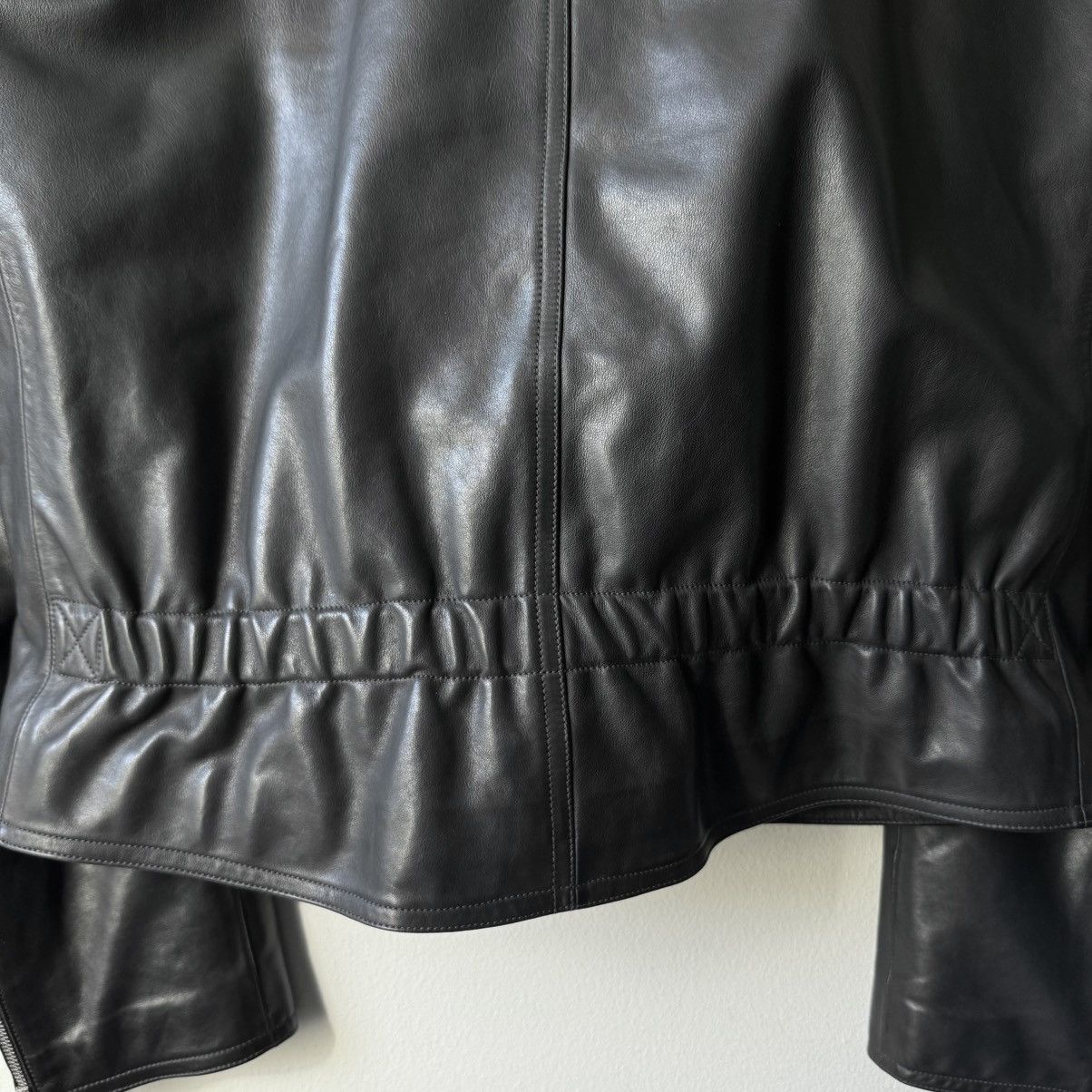 Hermes Hermes Black Calf Leather Cashmere Lined Cropped Jacket Size US L / EU 52-54 / 3 - 9 Thumbnail