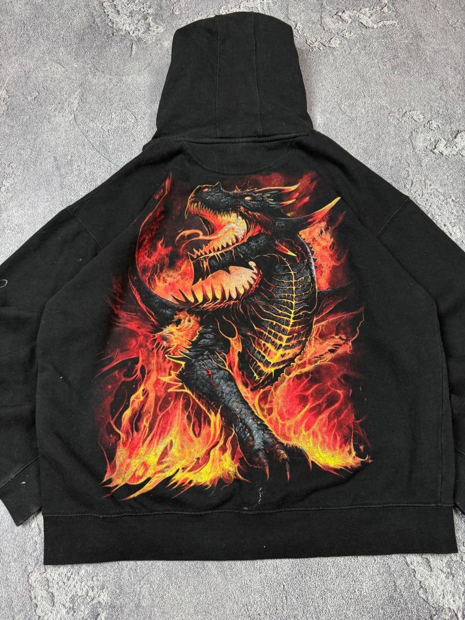 If Six Was Nine Y2K Spirit Dragon Fire Graphic Print Oversize Fit 2000s Goth Size US XXL / EU 58 / 5 - 3 Thumbnail