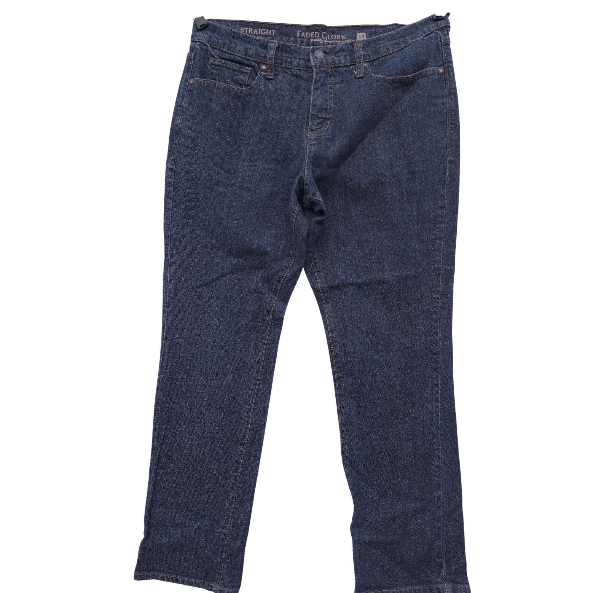 Faded Glory Faded Glory Womens Straight Leg Jeans Size 14 Petite Dark Wa Size 32" / US 10 / IT 46 - 1 Thumbnail