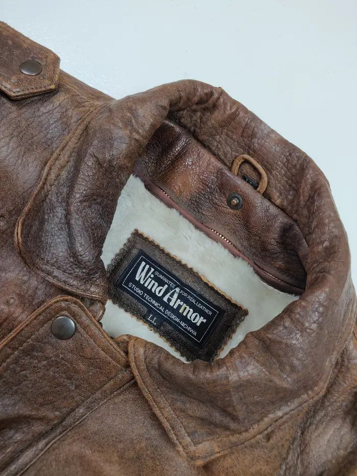 Japanese Brand ❤FINAL DROP🔴WIND ARMOR LEATHER HEAVY JACKET Size US M / EU 48-50 / 2 - 14 Thumbnail