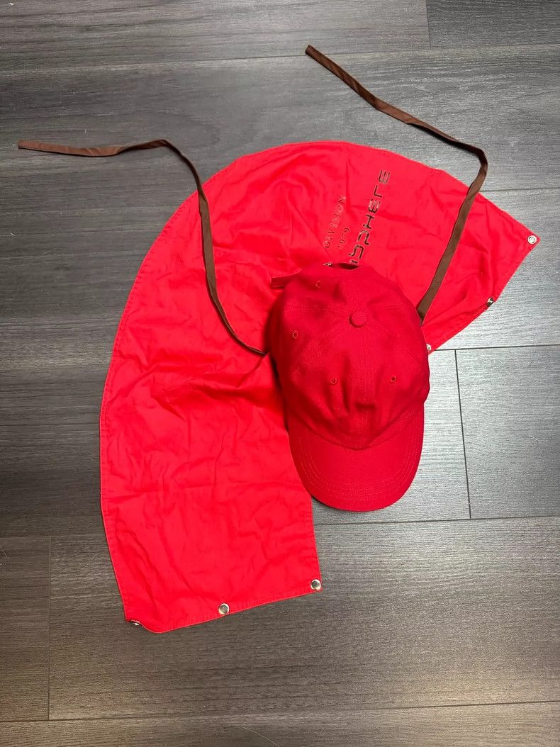 Red Hat with Attached Fabric Cover