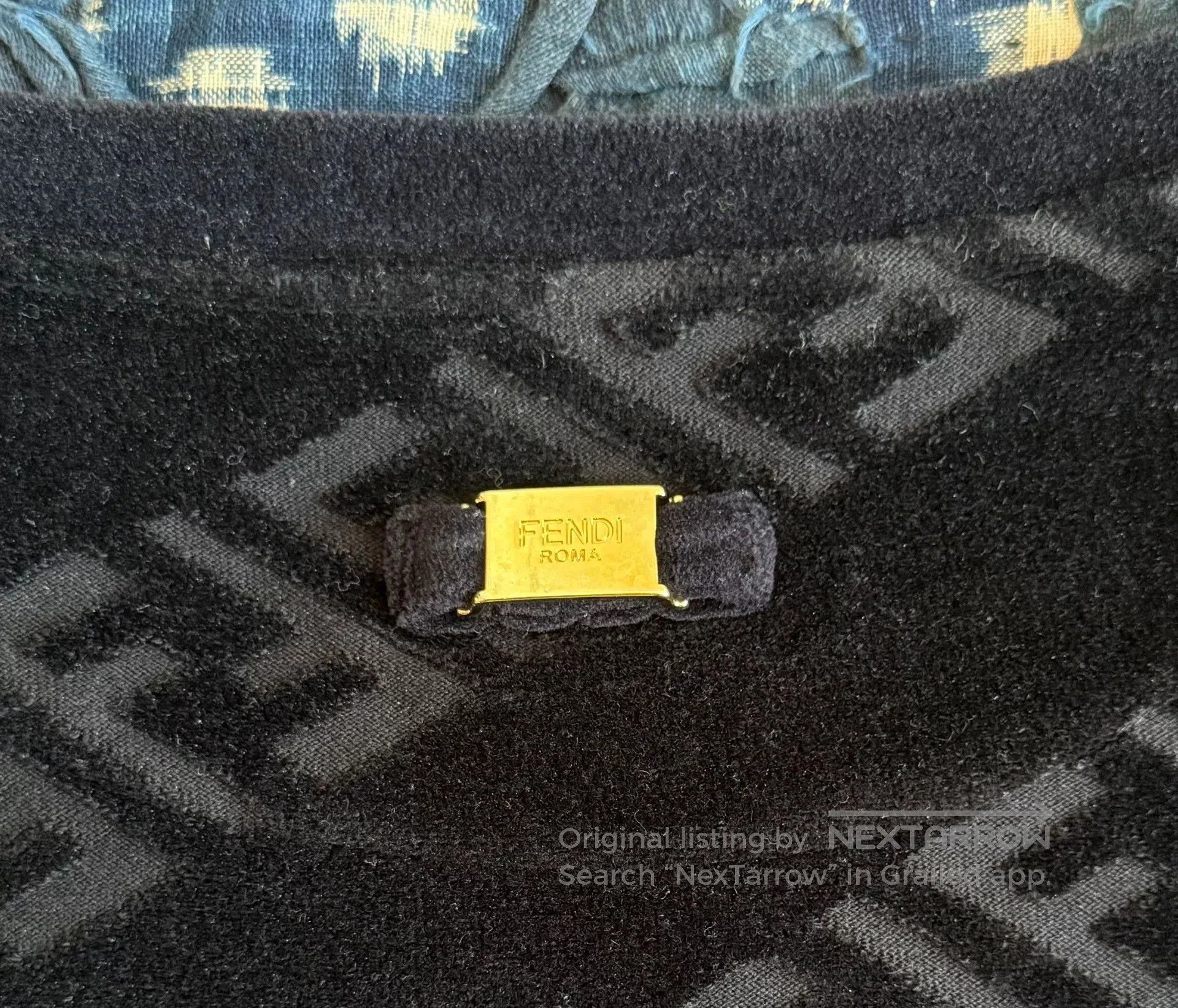 Fendi Fendi Black Velvet FF Print Pullover Hoodie. Size US XL / EU 56 / 4 - 5 Thumbnail