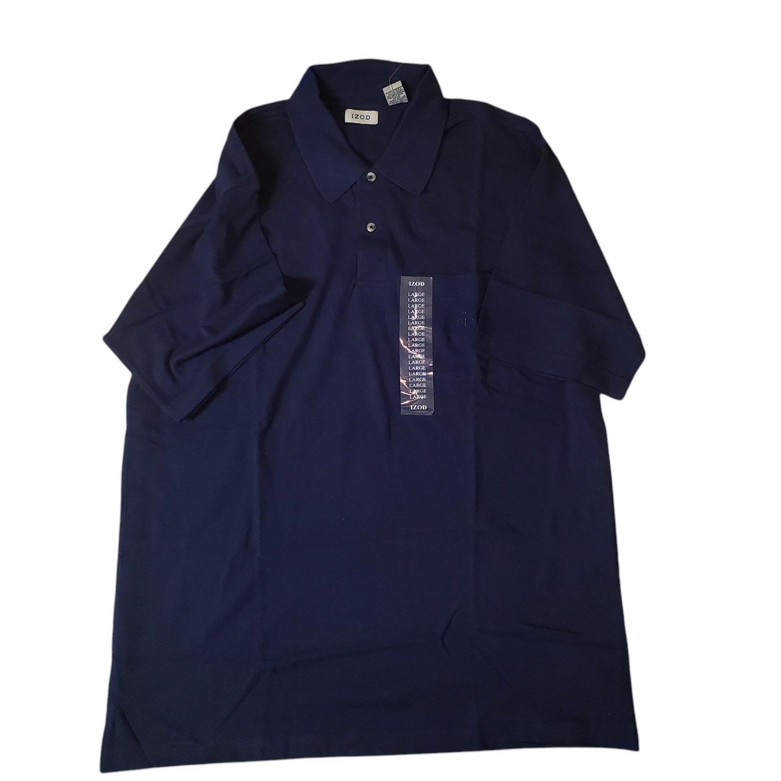 Izod IZOD Mens Vintage 90s Polo Shirt Cotton Navy Blue Sz L NEW Size US L / EU 52-54 / 3 - 1 Thumbnail