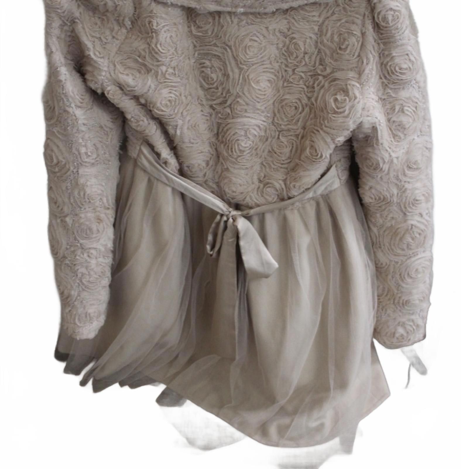 Ryuichiro Shimazaki Ryu Beige Embroidered and Pearl-Accented Dress w Tulle Small Size S / US 4 / IT 40 - 6 Thumbnail