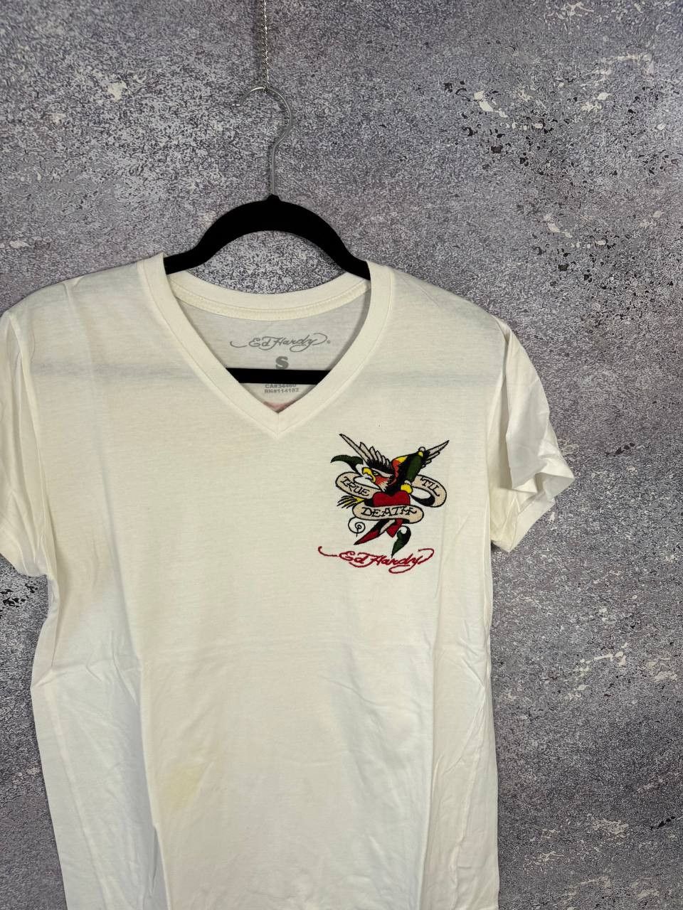 Vintage Ed Hardy Made In USA White Tee Logos small Size S / US 4 / IT 40 - 5 Thumbnail