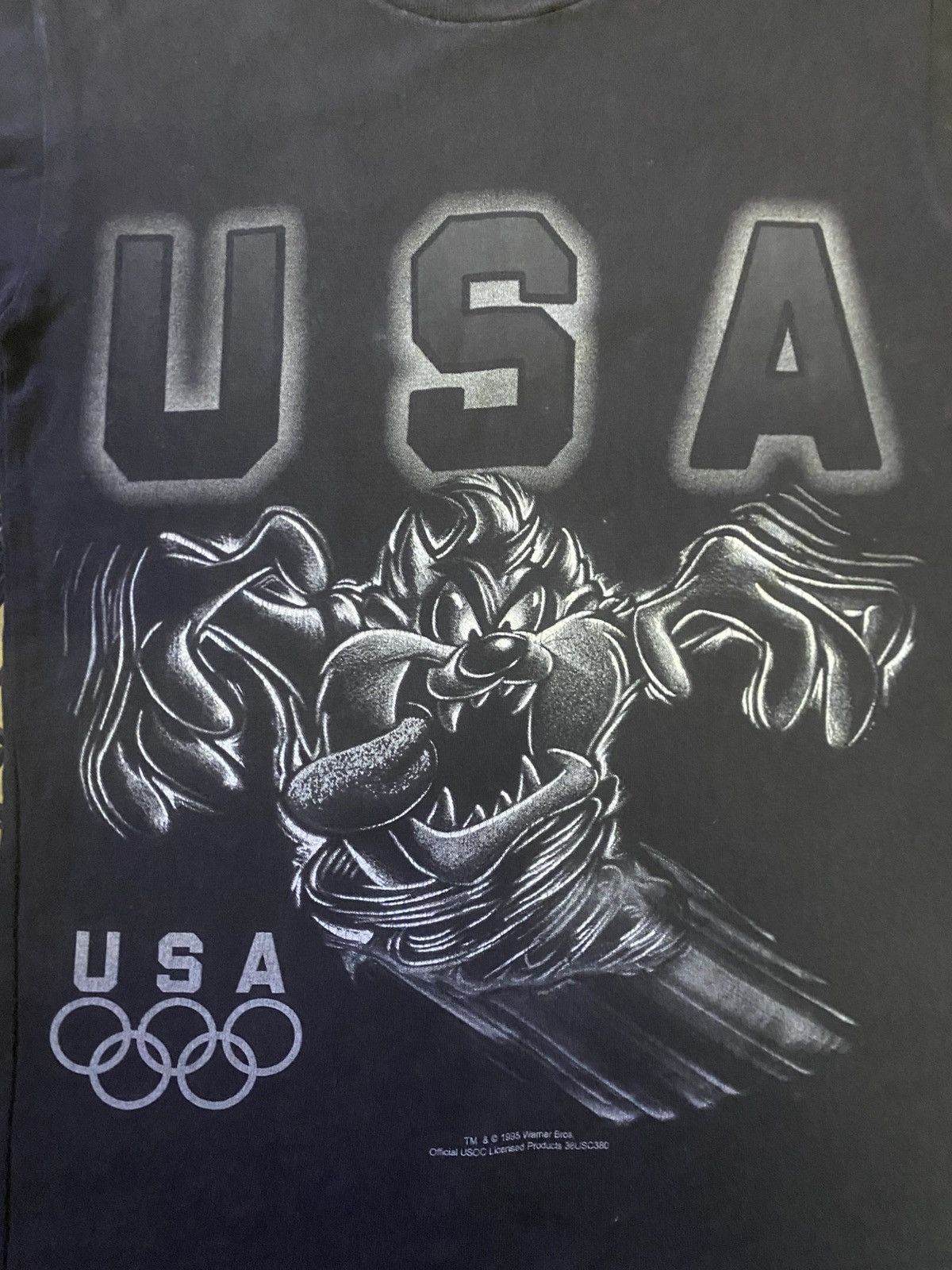 Warner Bros Vintage 90s Men's Taz USA Shirt Olympics Size US XS / EU 42 / 0 - 2 Thumbnail