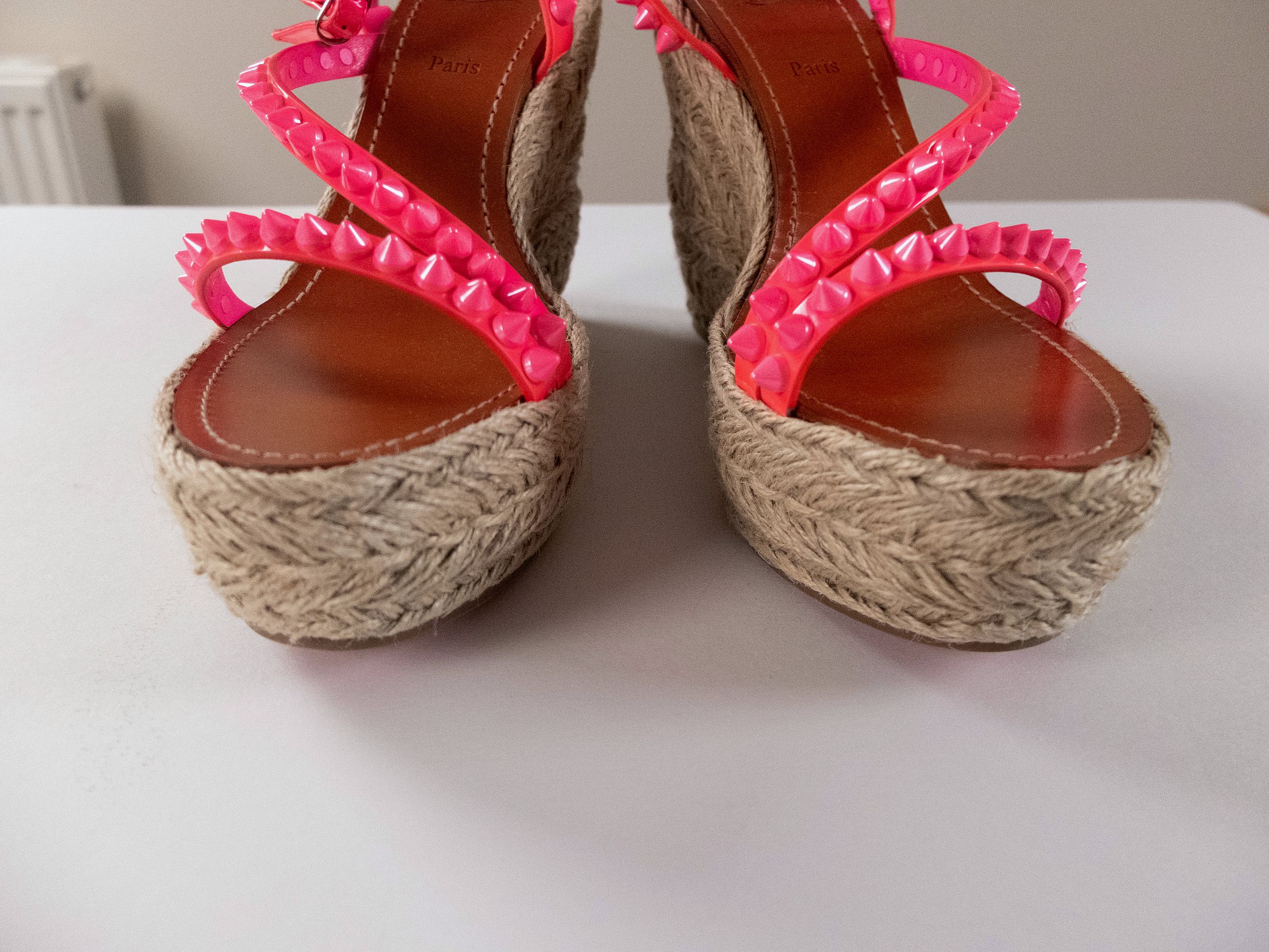 Christian Louboutin CHRISTIAN LOUBOUTIN Mafaldina Spikes pink espadrille sandals Size US 10 / IT 40 - 7 Thumbnail