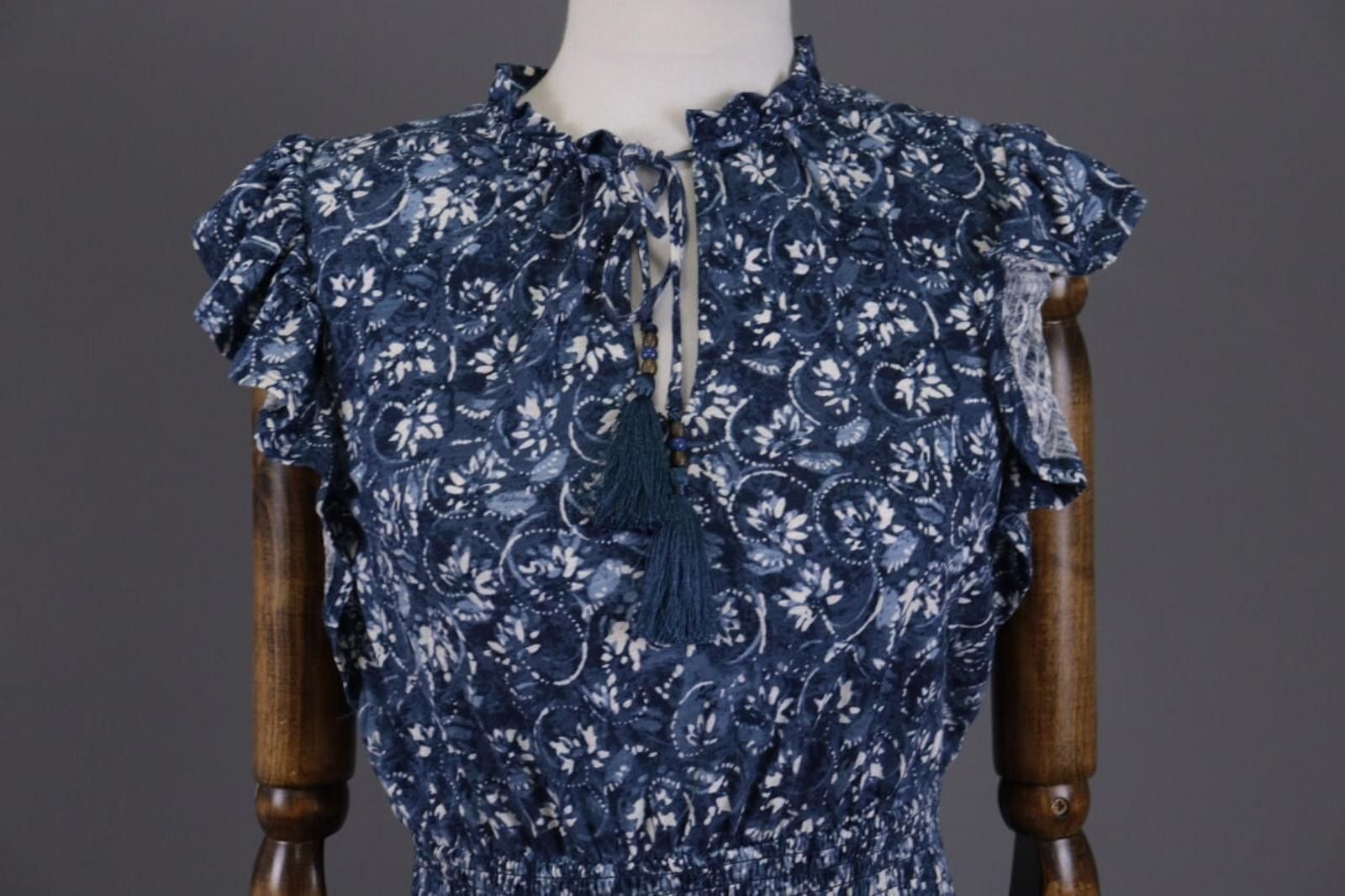 Lauren Ralph Lauren Lauren Ralph Lauren Blue Floral Blouse Short Dress Size 4 Size S / US 4 / IT 40 - 4 Thumbnail