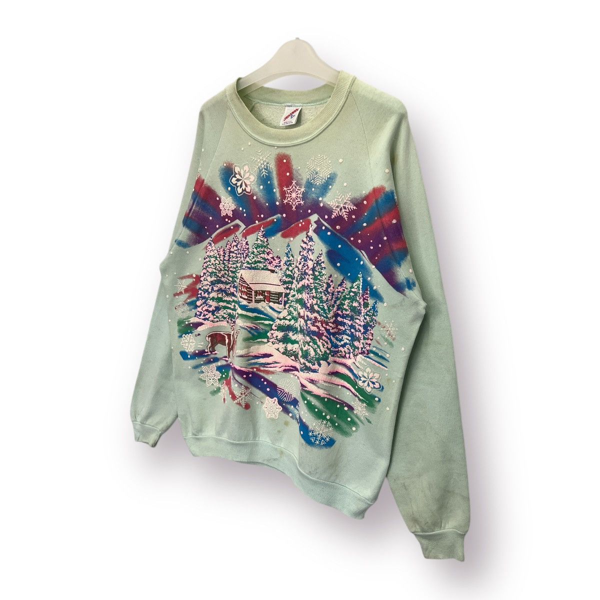 Jerzees × Vintage 🔥 Vintage 90's Jerzees Winter Art Graphic Over printed - XL Size US M / EU 48-50 / 2 - 2 Thumbnail