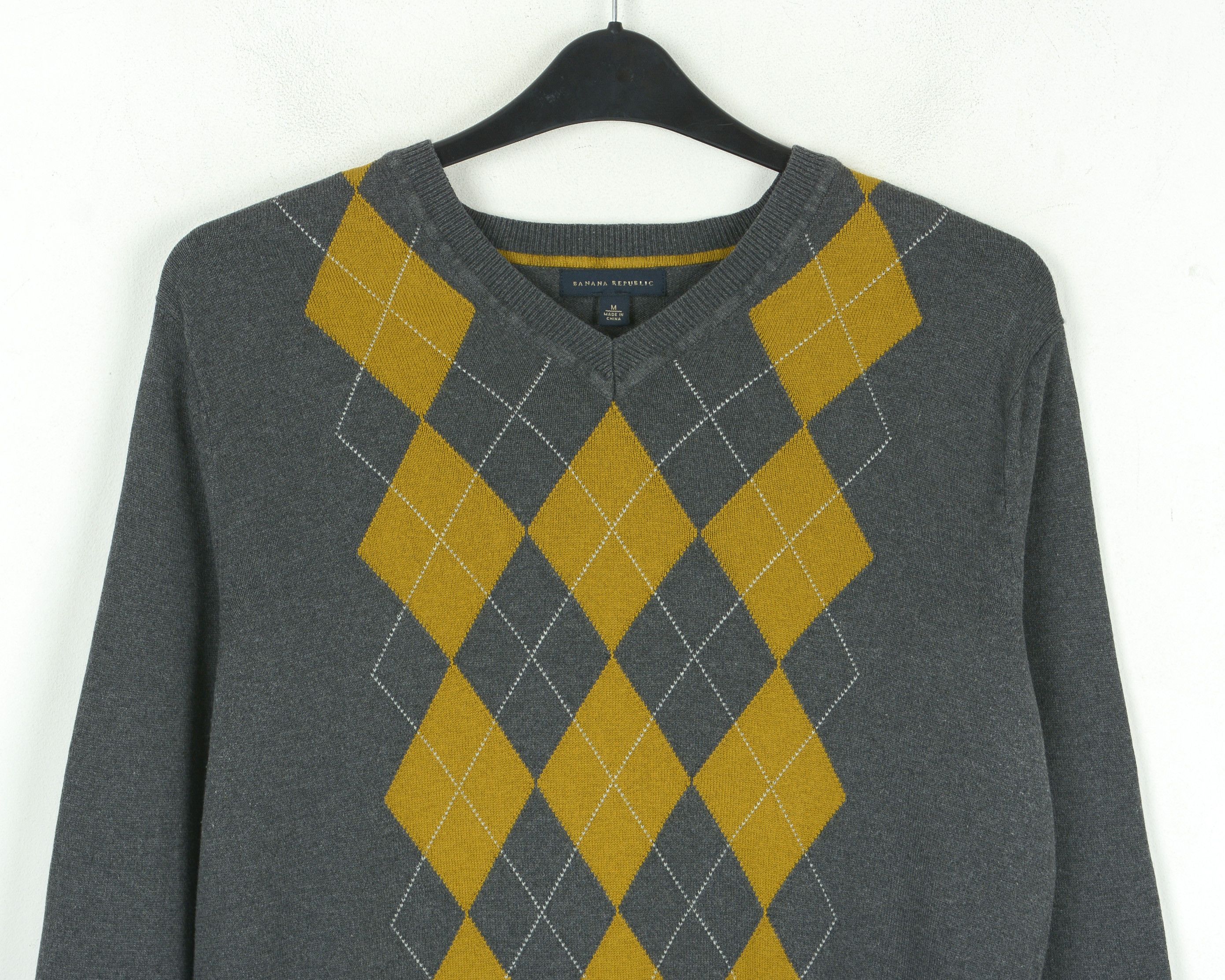 Banana Republic Silk Cashmere Sweater M Diamond Print Jumper Pullover Knit Size US M / EU 48-50 / 2 - 2 Thumbnail