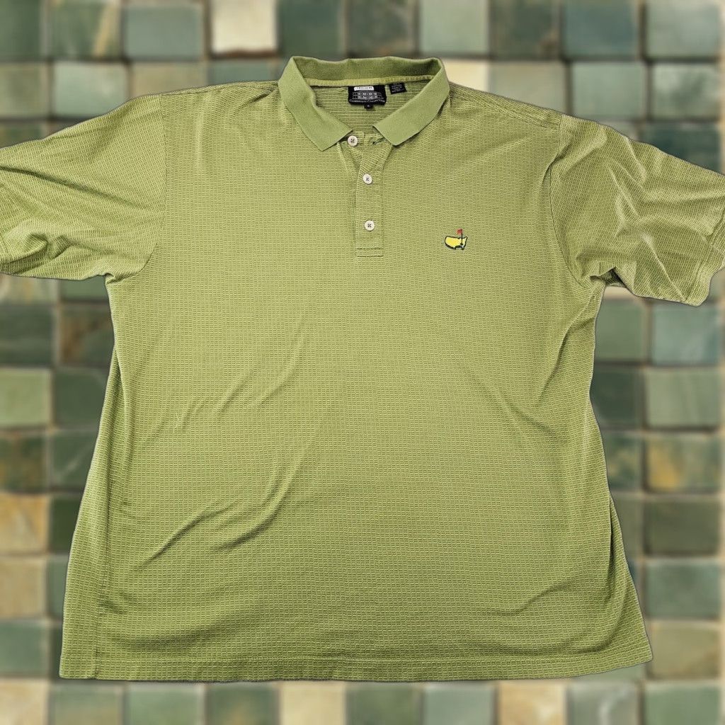 Vintage Masters Augusta National Polo Shirt Mens L Green Golf Pique 100% Cotton Made in Italy Size US L / EU 52-54 / 3 - 1 Thumbnail