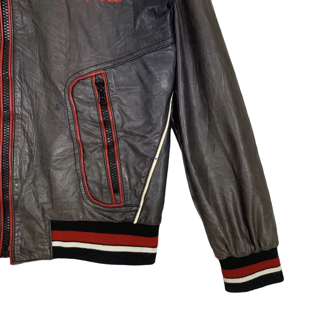 Vintage Franco Rossetti Racing Genuine Leather Jacket Size S