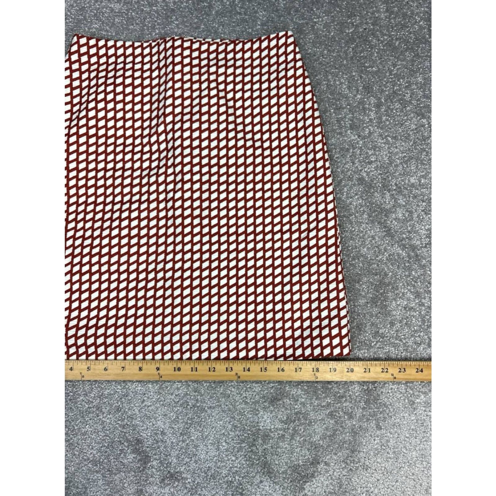 Ann Taylor Ann Taylor A Line Skirt Womens 2 White Geometric Cotton Stretch Back Zip New Size 26" / US 2 / IT 38 - 4 Thumbnail