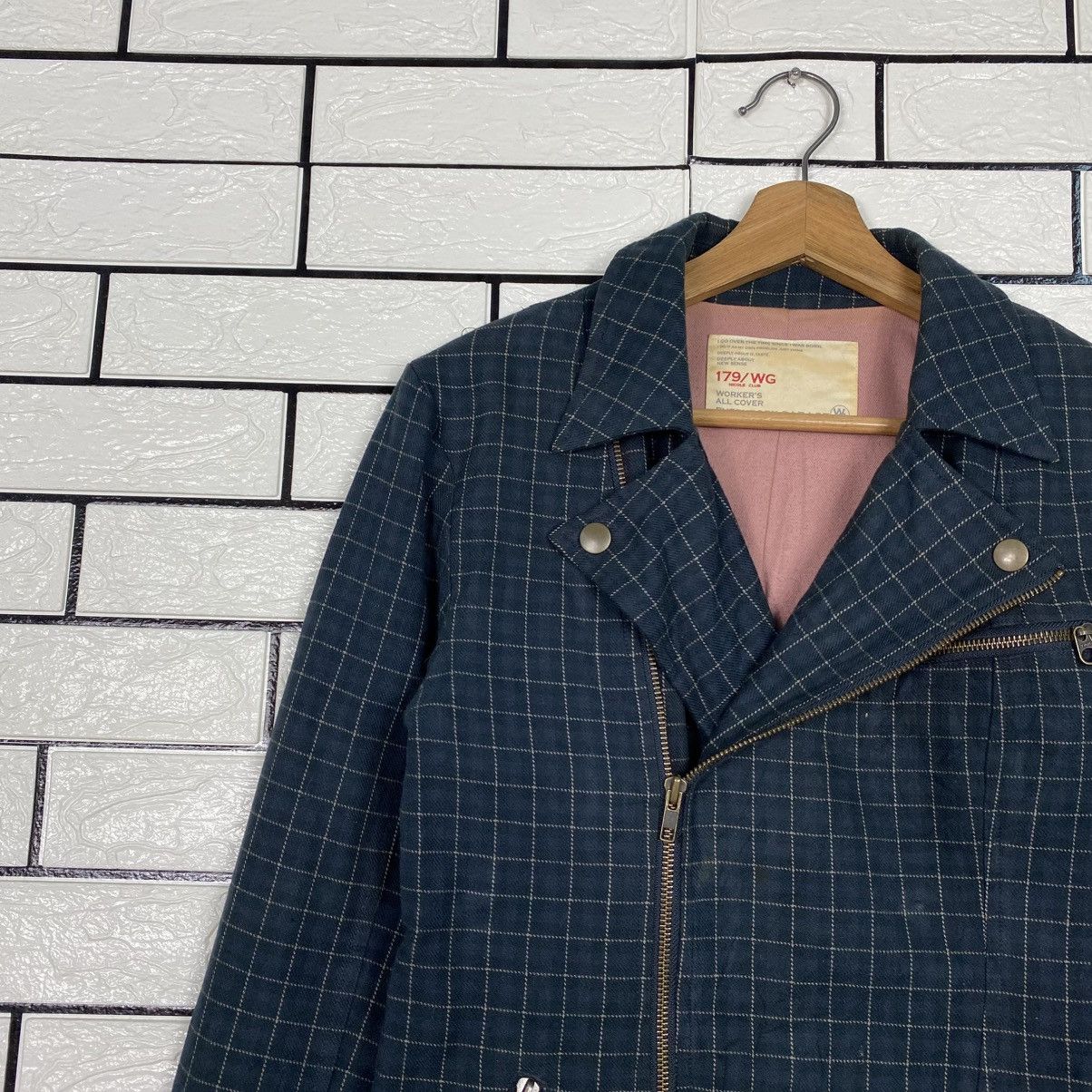Issey Miyake 📌Biker Jacket Double Collar Nicole Club Tartan Bondage Size US M / EU 48-50 / 2 - 8 Thumbnail