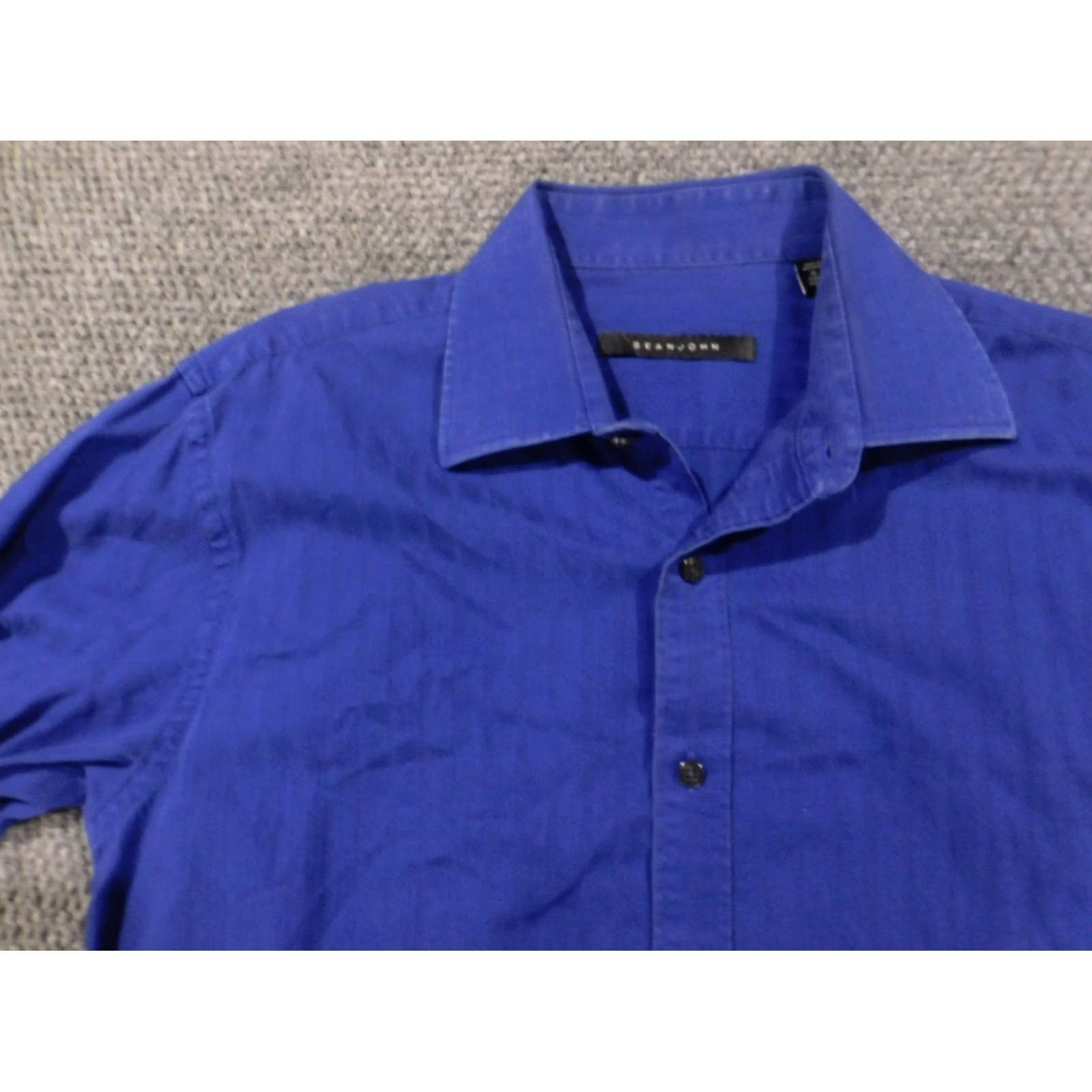 Sean John Sean John Mens Shirt Button-Up Green 16 Long Sleeve Cotton Knit Collared Size US L / EU 52-54 / 3 - 7 Thumbnail