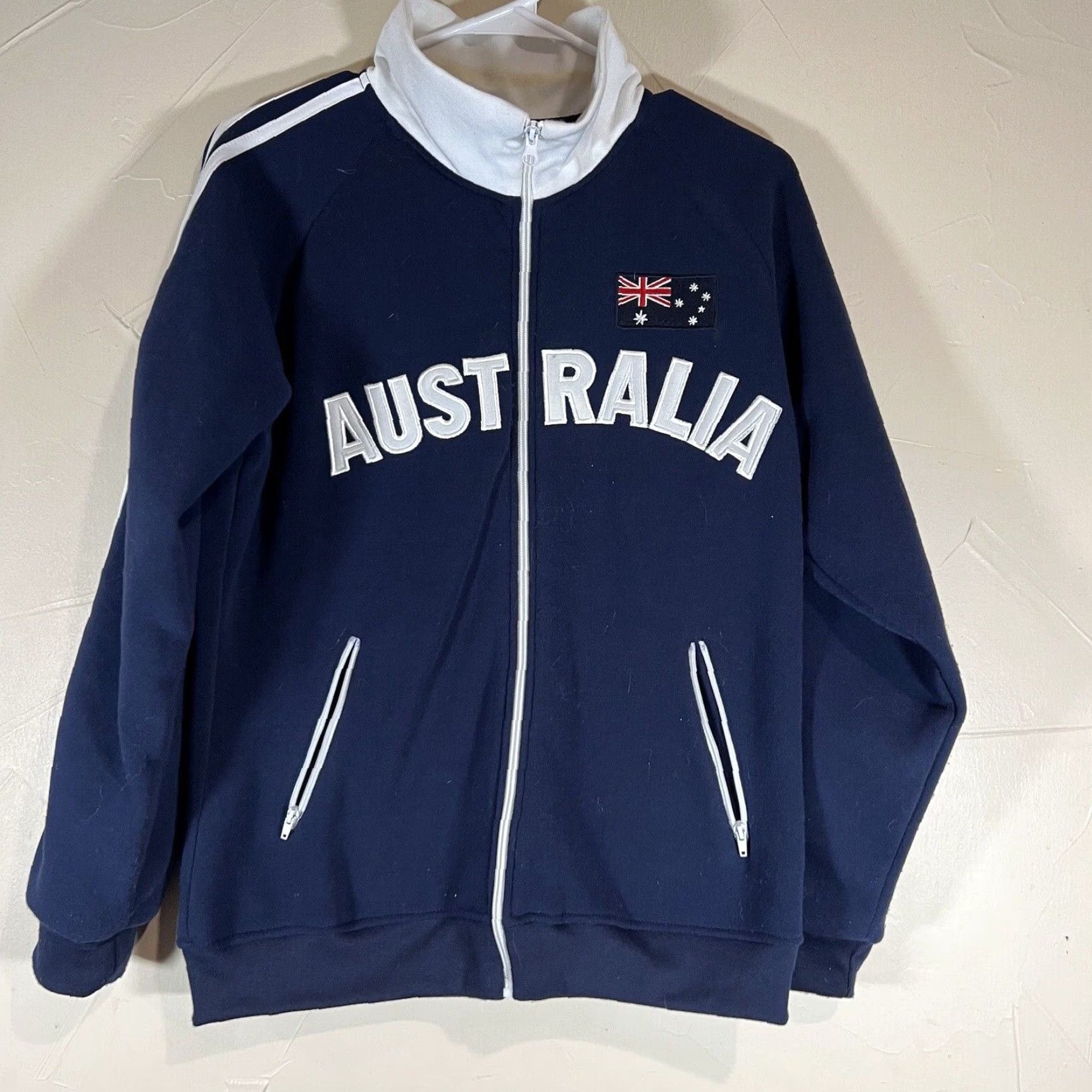 KangaROOS Mr. Kangaroo Australia Jacket - Full-Zip Collared Jacket Mens Sz Large Blue Embroidered Varsity Style Size US L / EU 52-54 / 3 - 2 Thumbnail