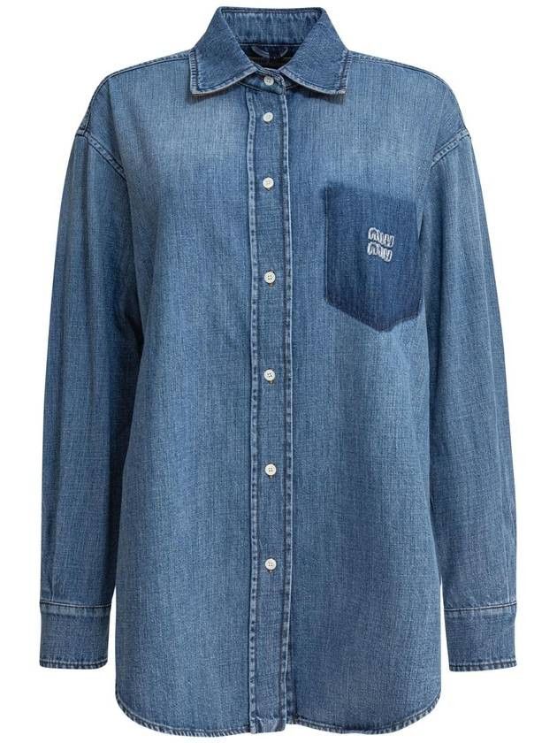 Miu Miu Miu Miu Cotton Shirt With Logo tag size 44 Women - USA Duties Paid Size M / US 6-8 / IT 42-44 - 1 Thumbnail
