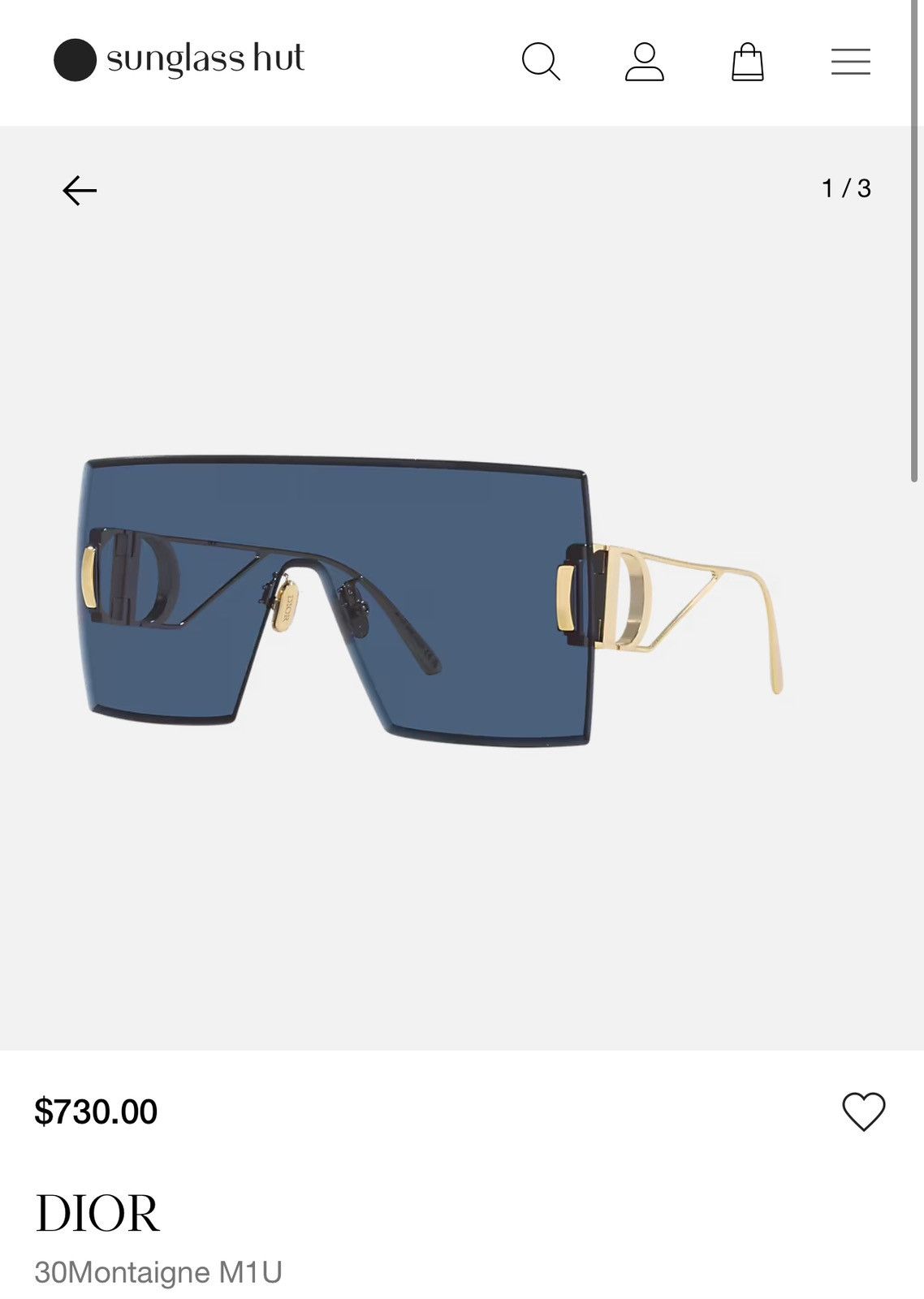Dior Dior 30Montaigne M1U Sunglasses Size ONE SIZE - 2 Thumbnail