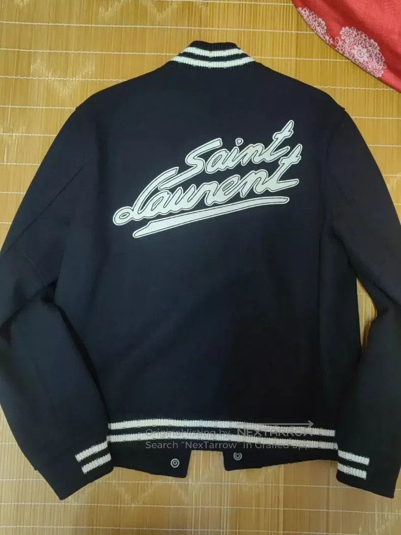 Saint Laurent Paris YSL Blue Baseball Jacket. Size US XXS / EU 40 - 3 Thumbnail