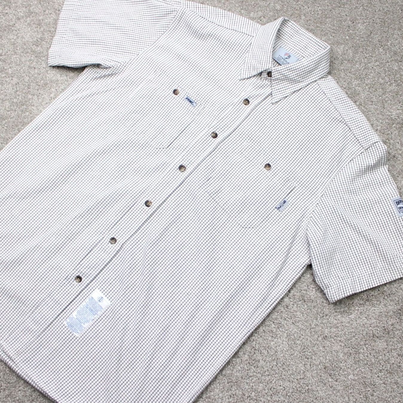 Vintage Tyndale FR Shirt Mens Large Black/White Tattersall Work Flame Resistant S/S Size US L / EU 52-54 / 3 - 4 Thumbnail