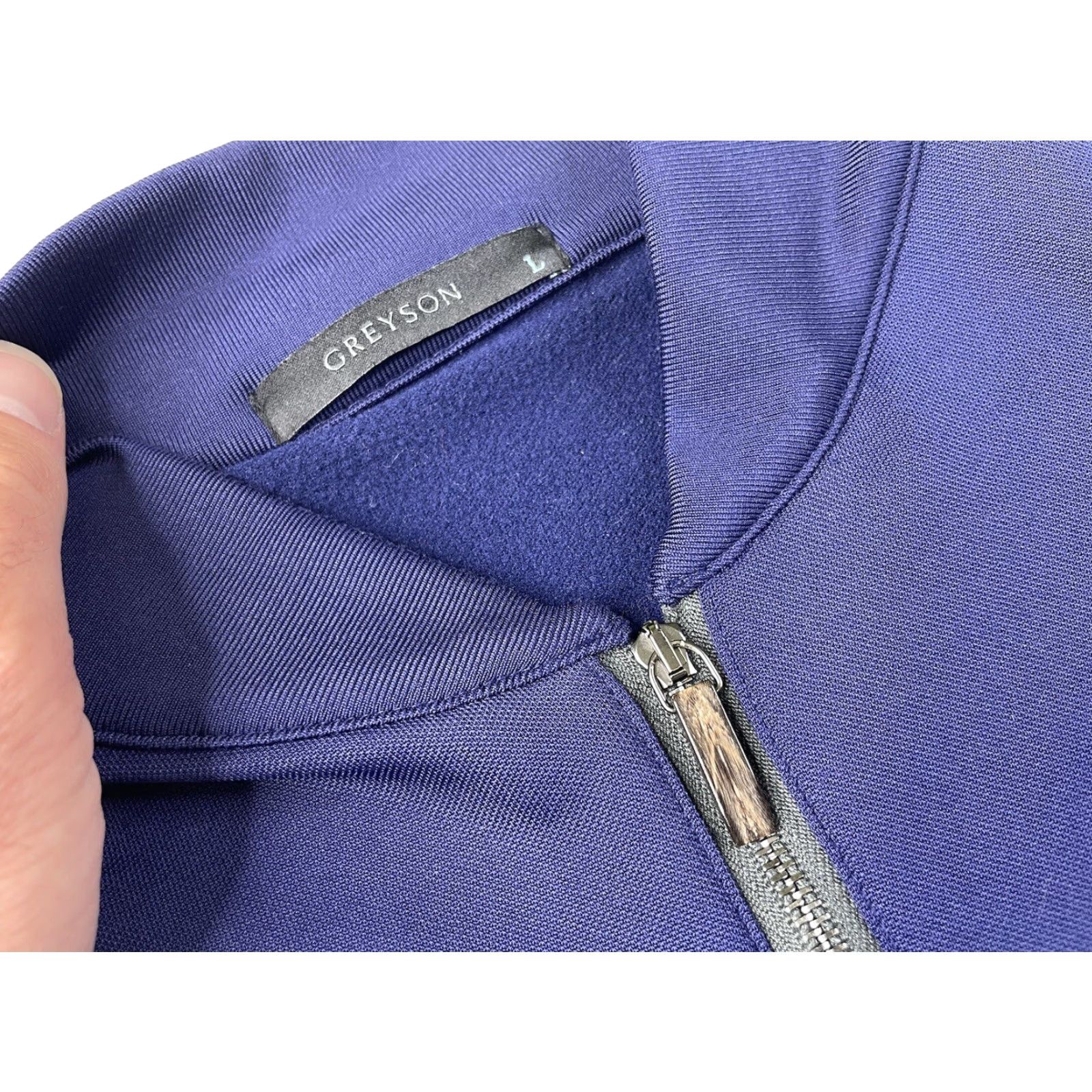 Vintage Greyson Mens Blue Golf 1/4 Zip Performance Pullover L Regular Lightweight Activewear Logo Mock Neck Size US L / EU 52-54 / 3 - 3 Thumbnail