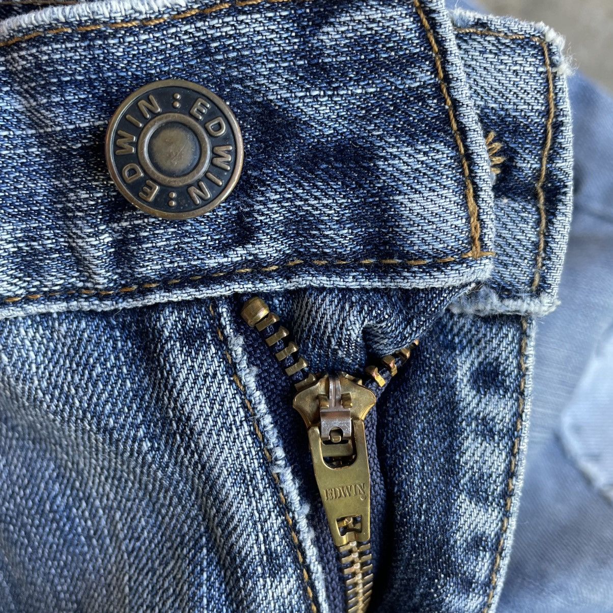 Edwin 🔥Vintage Edwin 503 Stoned Washed Ripped Distress Denim Jeans Size US 30 / EU 46 - 15 Thumbnail