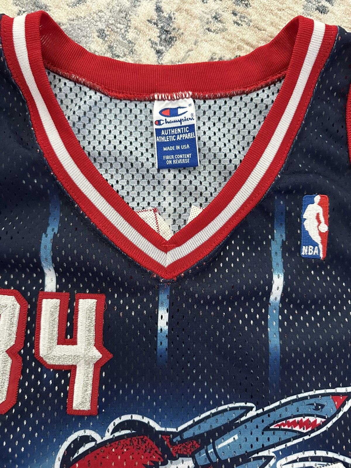 Champion × NBA × Vintage 90s Houston Rockets Olajuwon Authentic Champion Jersey Size US XL / EU 56 / 4 - 3 Thumbnail