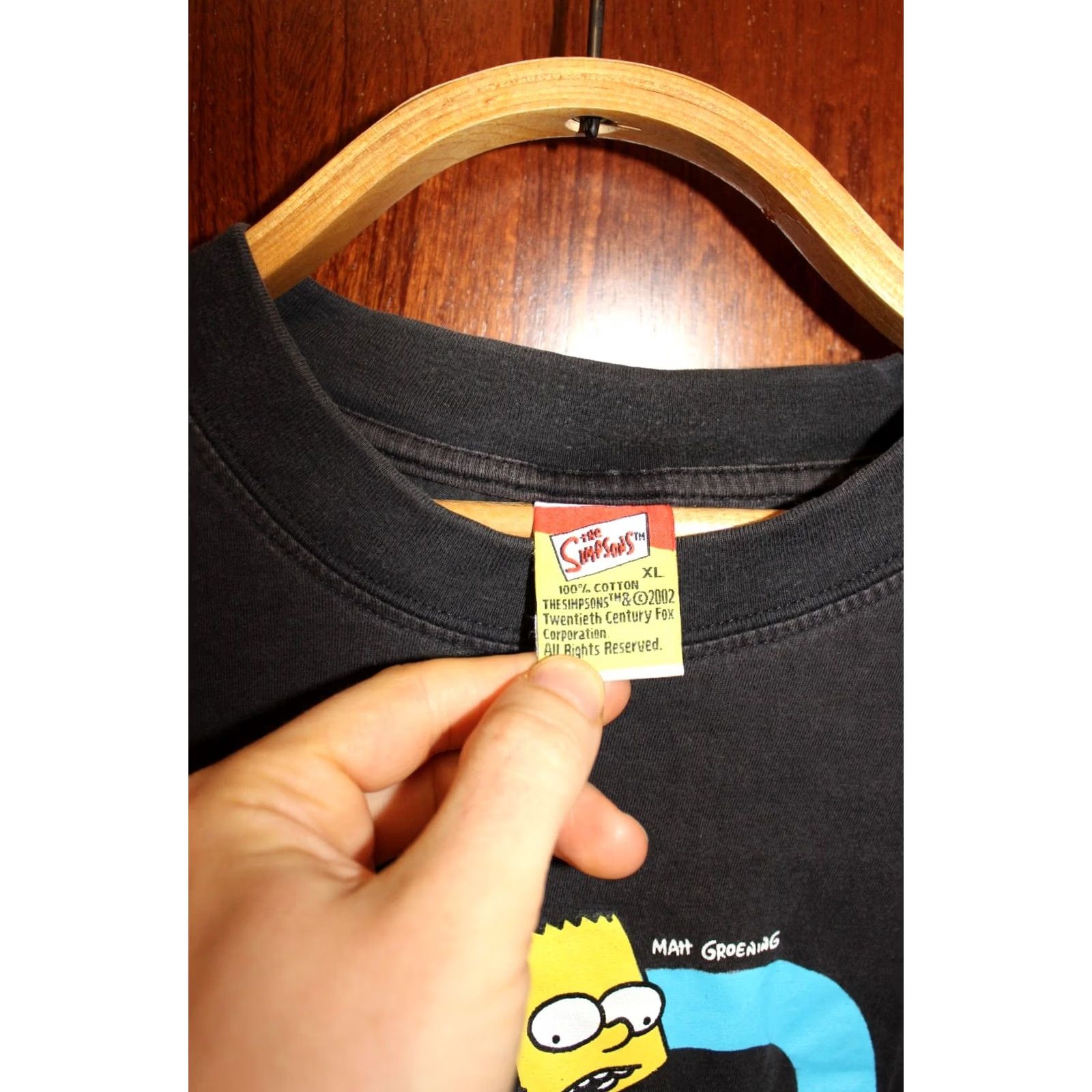 Vintage VINTAGE The Simpsons T-Shirt XL 1990 Matt Groening No Stranger to Danger Black Men XL Shirt Size US XL / EU 56 / 4 - 3 Thumbnail