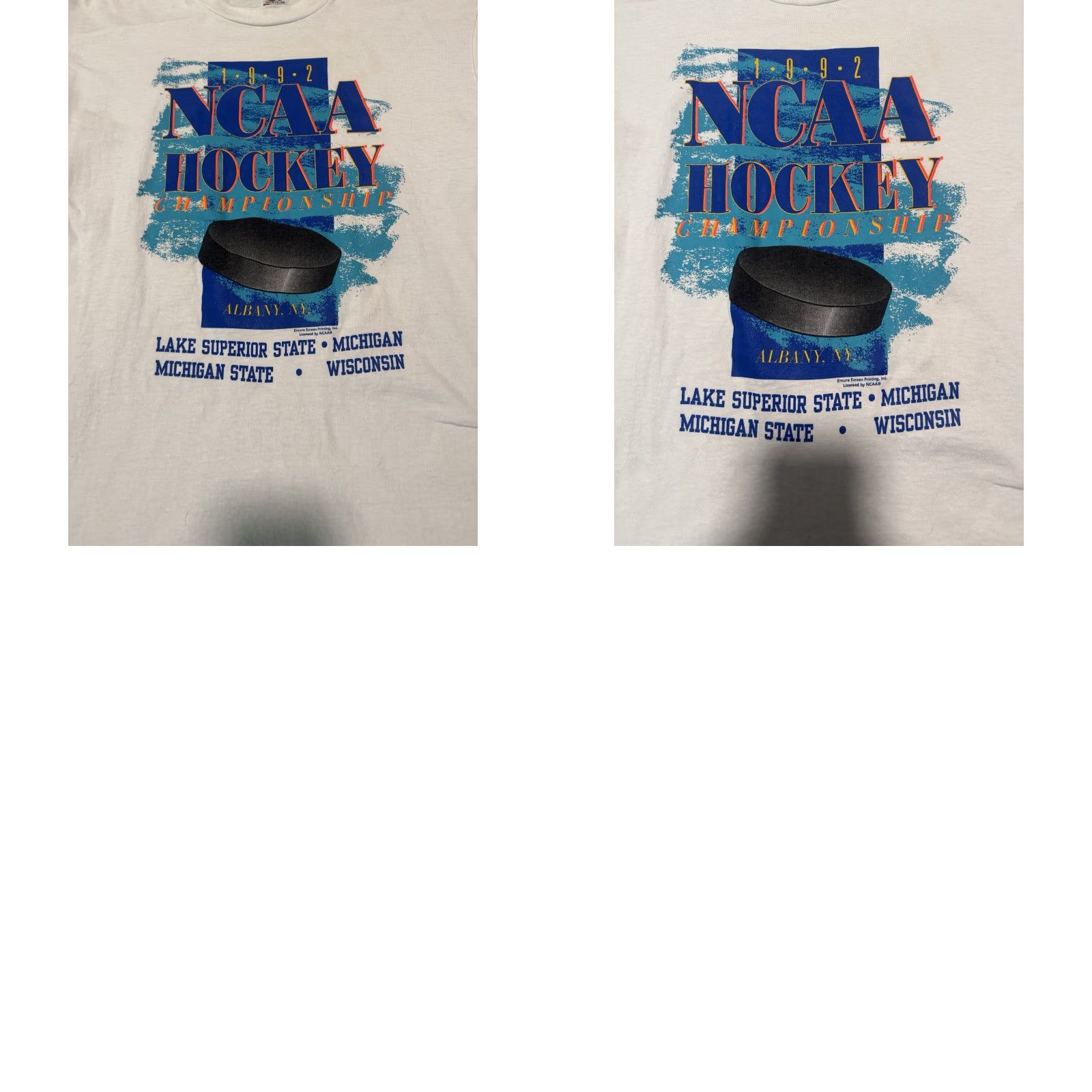 Fruit Of The Loom VINTAGE Michigan State NCAA Hockey Champions Lake Superior T-Shirt XL Men's USA Size US XL / EU 56 / 4 - 10 Thumbnail