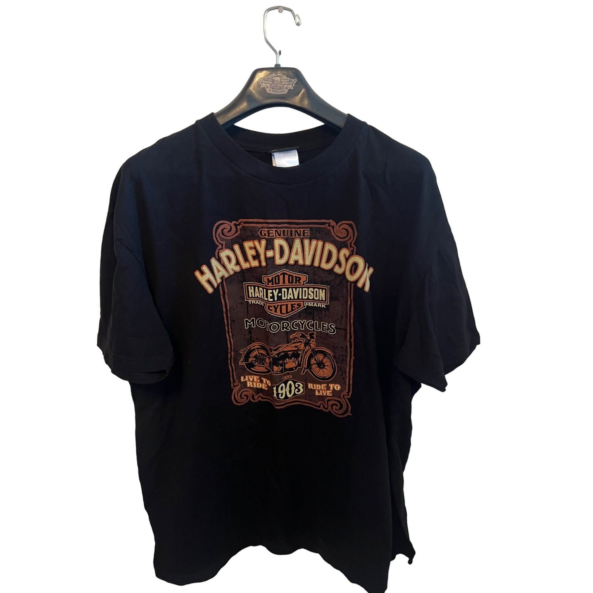 Harley Davidson Harley-Davidson Black Graphic T-Shirt Size 2XL Cotton Made I Size US XXL / EU 58 / 5 - 1 Thumbnail