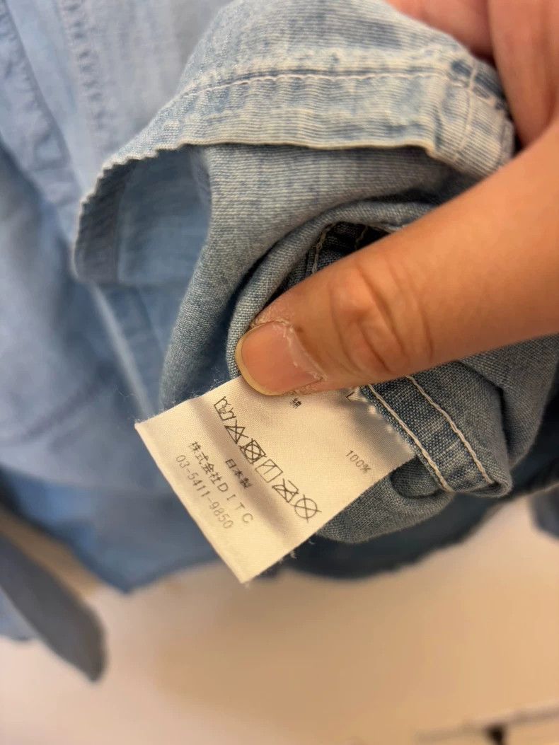 Balenciaga Denim Pullover Shirt with Graphic Design- Size US L / EU 52-54 / 3 - 7 Thumbnail