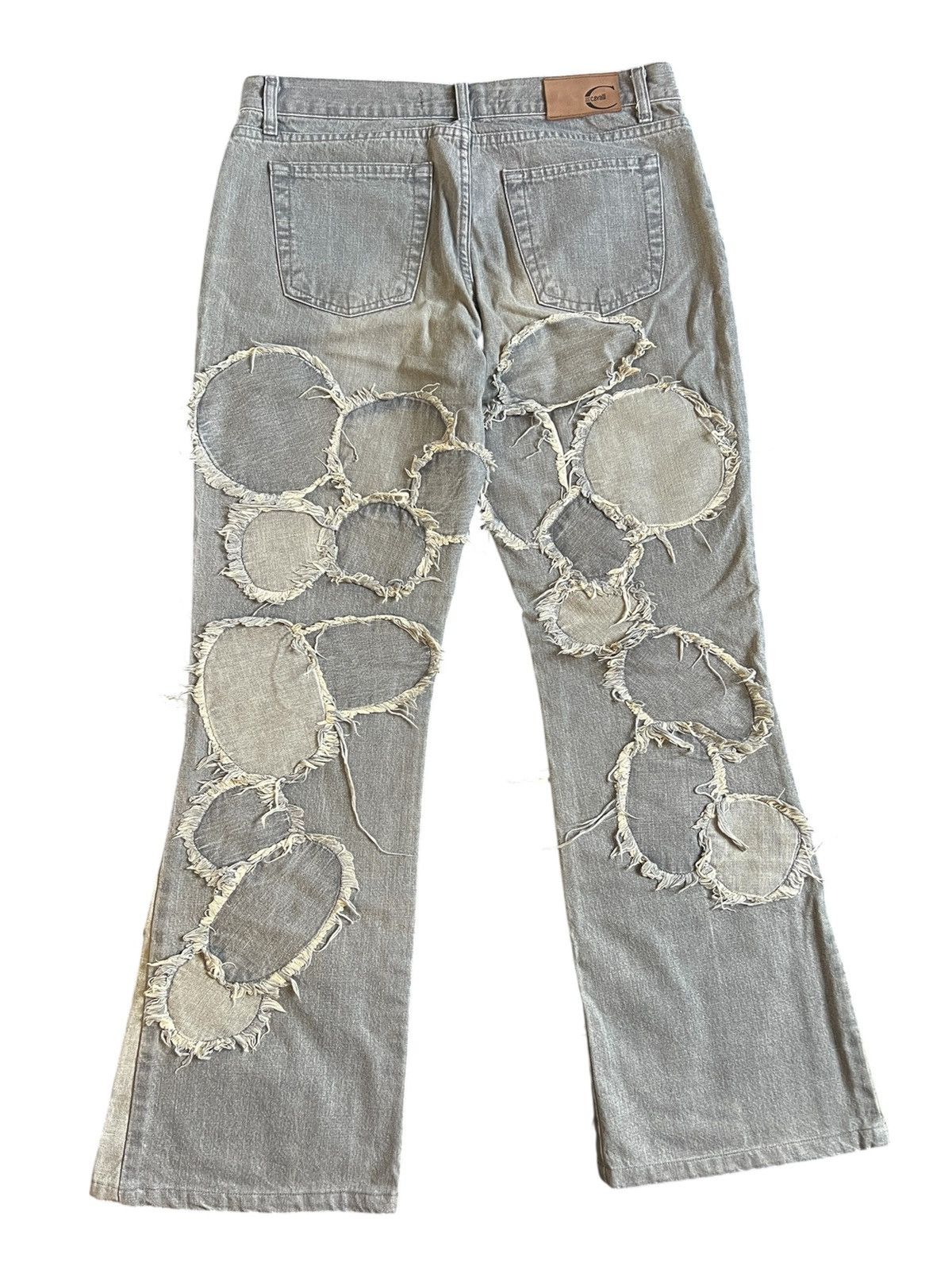 Just Cavalli VINTAGE ROBERTO CAVALLI LUNAR CRATERS EXPLOSION JEANS y2k Size 29" - 4 Thumbnail