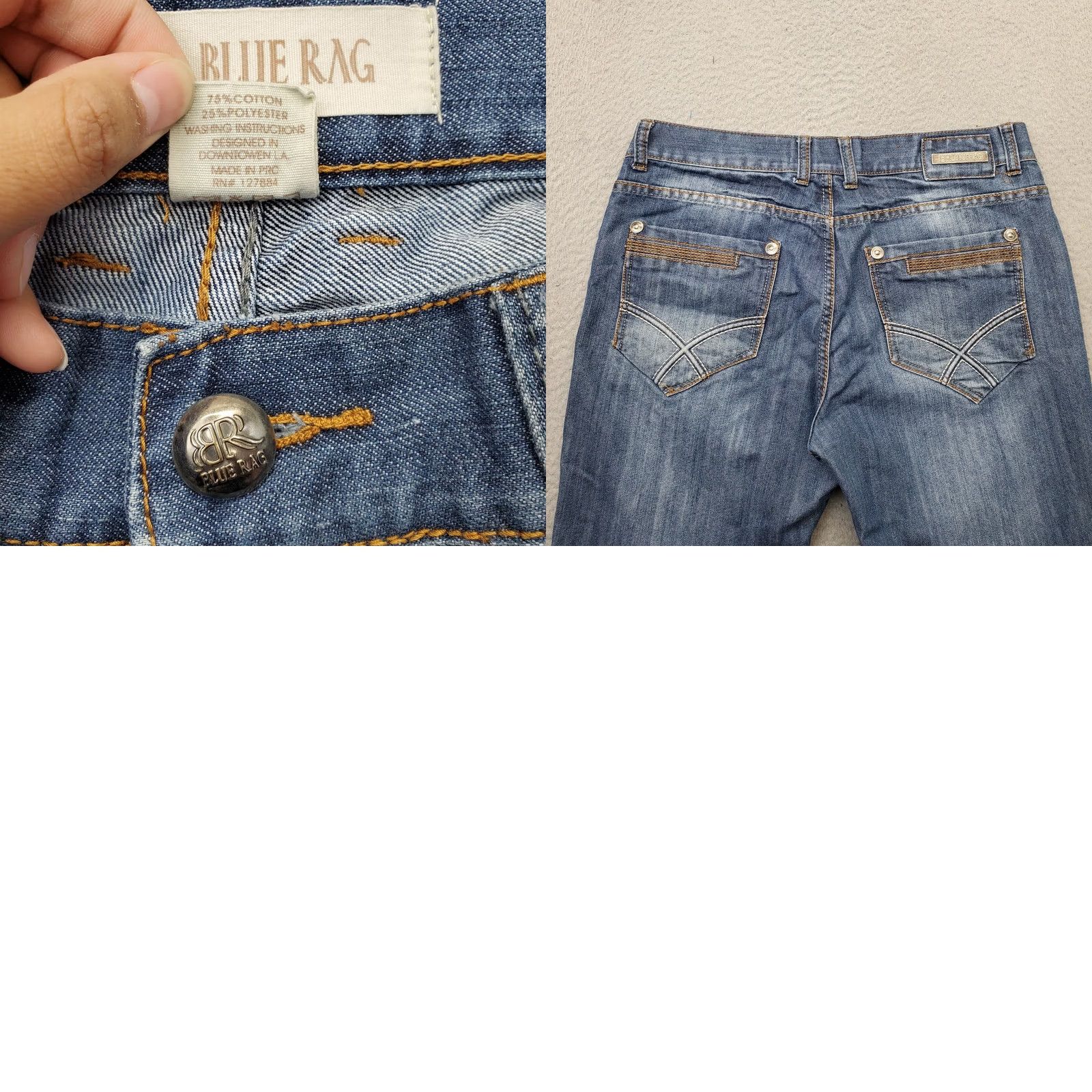 Vintage Blue Rag Bootcut Jeans Mens 38 Blue Denim Medium Wash 5-Pocket Design Streetwear Jeans Size US 38 / EU 54 - 8 Thumbnail