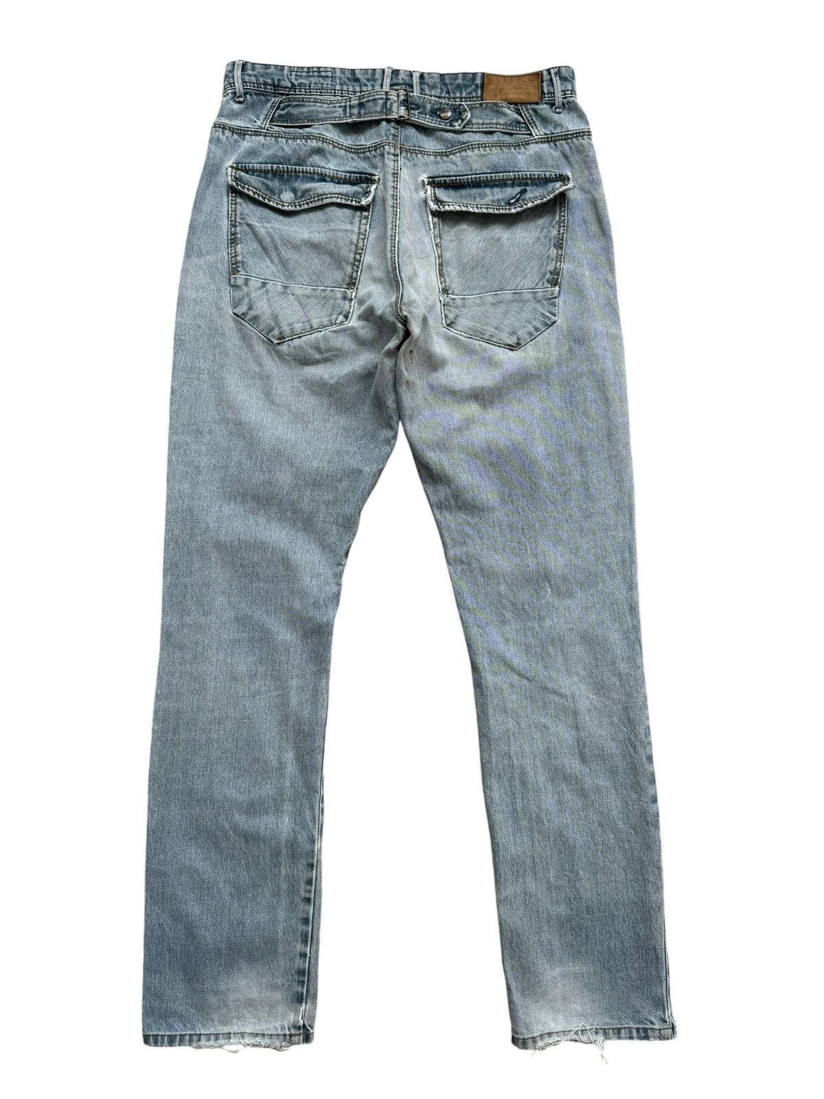 If Six Was Nine Vintage Zara Buckle Back Faded Distressed Jeans Size US 33 - 8 Thumbnail