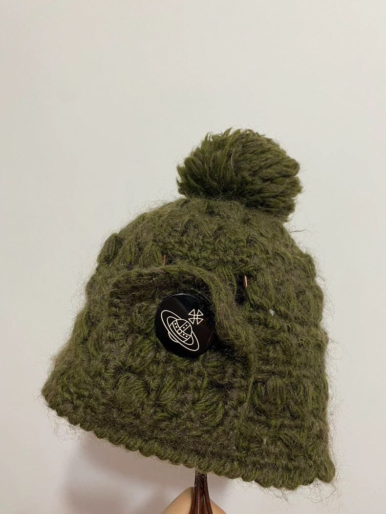 Vivienne Westwood Vivienne Westwood Mid-1950s olive green knit cap Size ONE SIZE - 4 Thumbnail