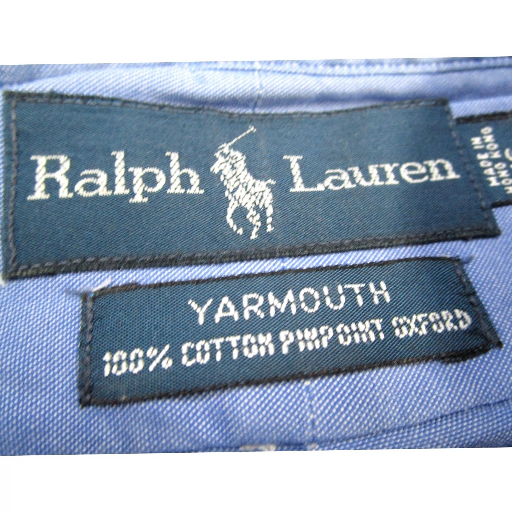 Ralph Lauren VINTAGE Ralph Lauren Shirt Mens 16 32/33 Blue Pinpoint Oxford Button Down Yarmouth Y2K Size US L / EU 52-54 / 3 - 3 Thumbnail