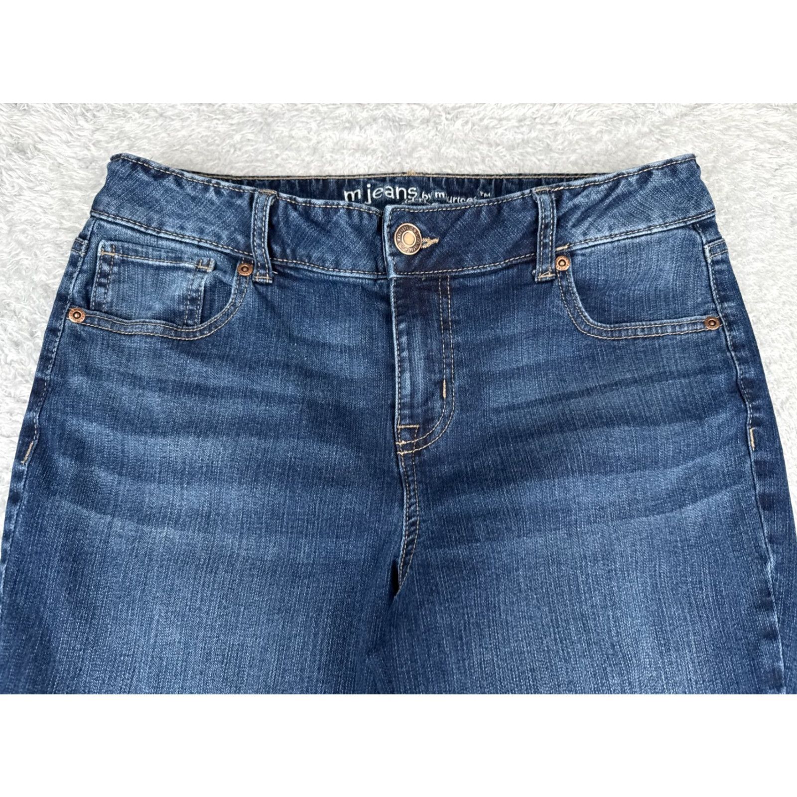 Vintage Maurices Blue Denim Jeans Bootcut Mid Rise 31x29 Womens Cotton Blend 12 Regular Zip Pockets Size 34" / US 12 / IT 48 - 4 Thumbnail