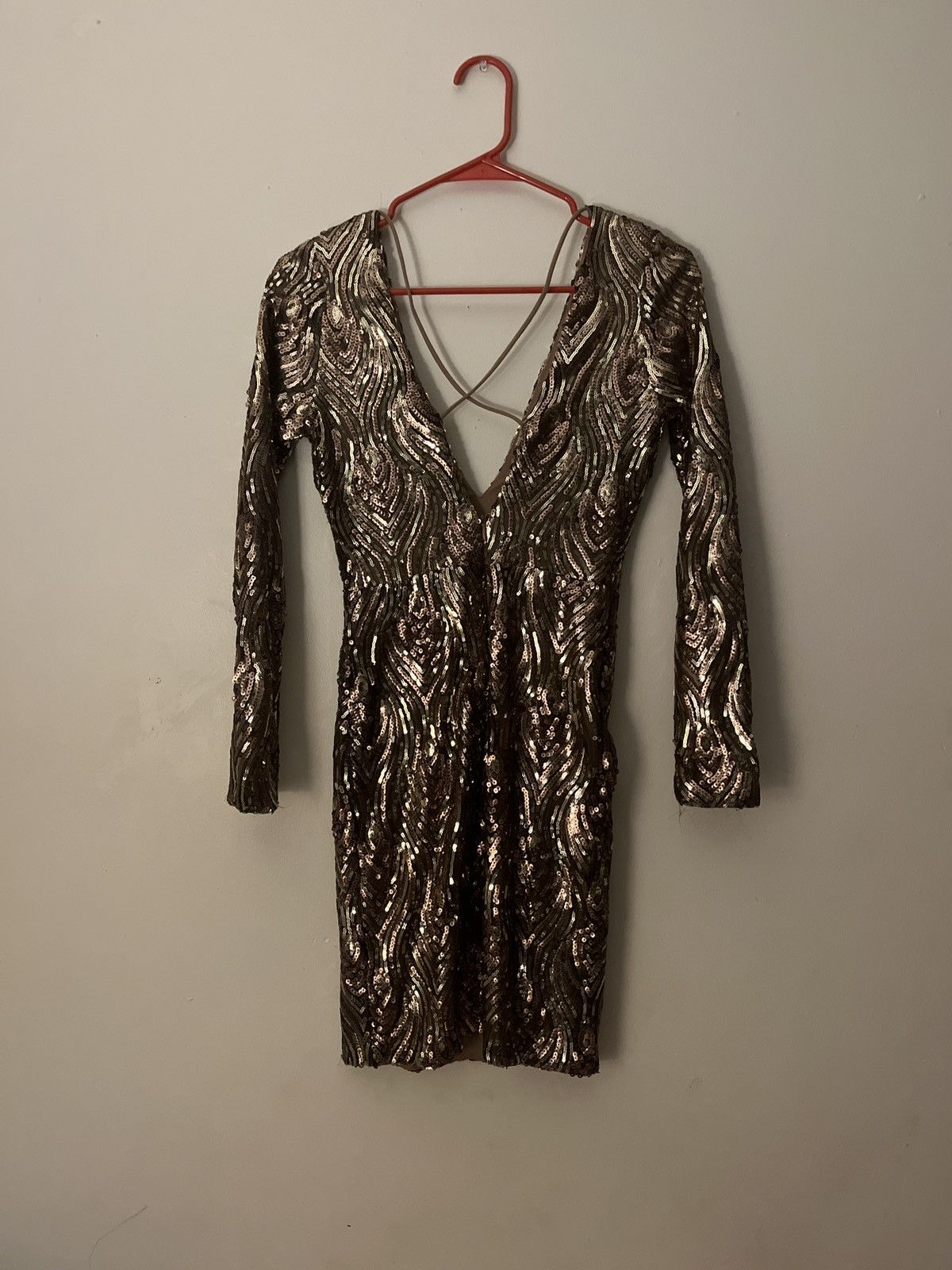 Zara Bronze Sequin Mini Dress Size M / US 6-8 / IT 42-44 - 1 Thumbnail