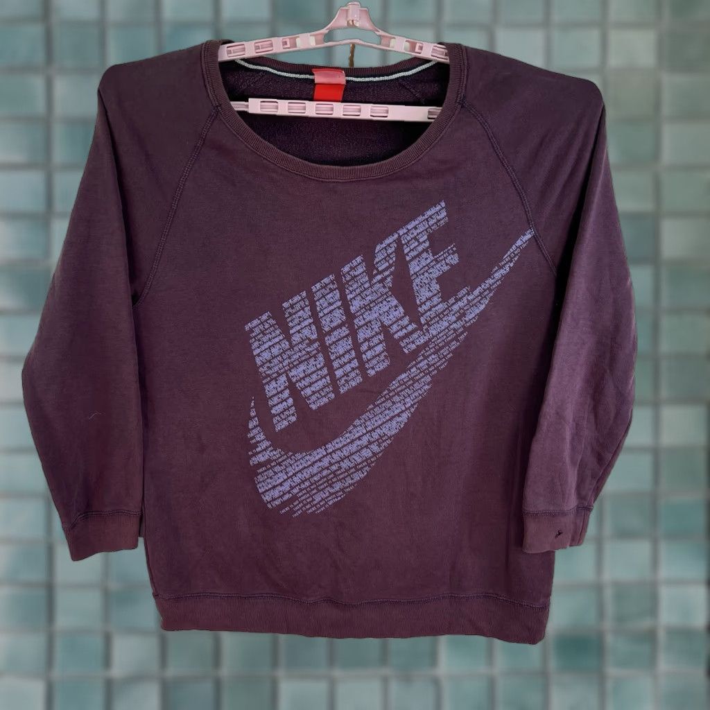 Nike Nike Spell Out Sweatshirt Mens M Plum Purple Size US M / EU 48-50 / 2 - 1 Thumbnail