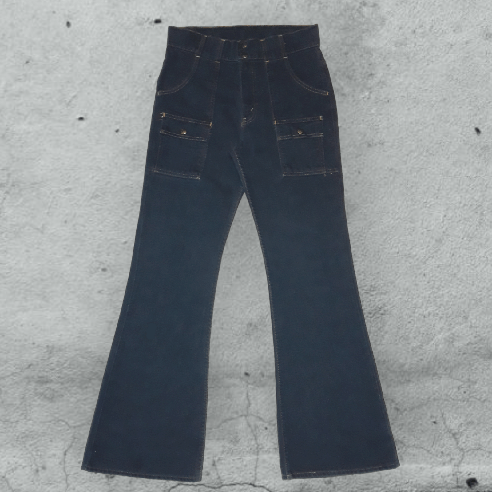 image of Levis x Vintage VTG 70's 1975 Levi's Orange Tab Bell Bottom Bush Jeans 30X31 in Navy, Women's