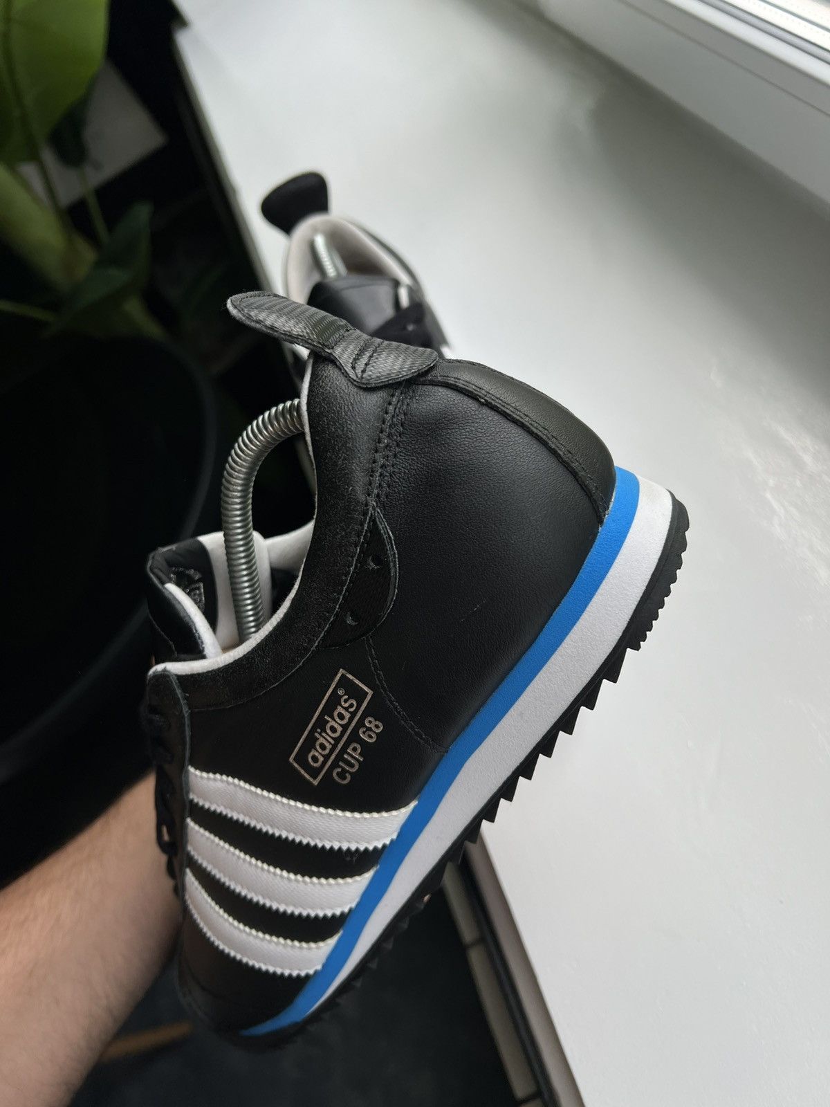 Vintage Adidas Cup 68 Indoor Trainers Black White Blue Y2K Size US 10.5 / EU 43-44 - 18 Thumbnail