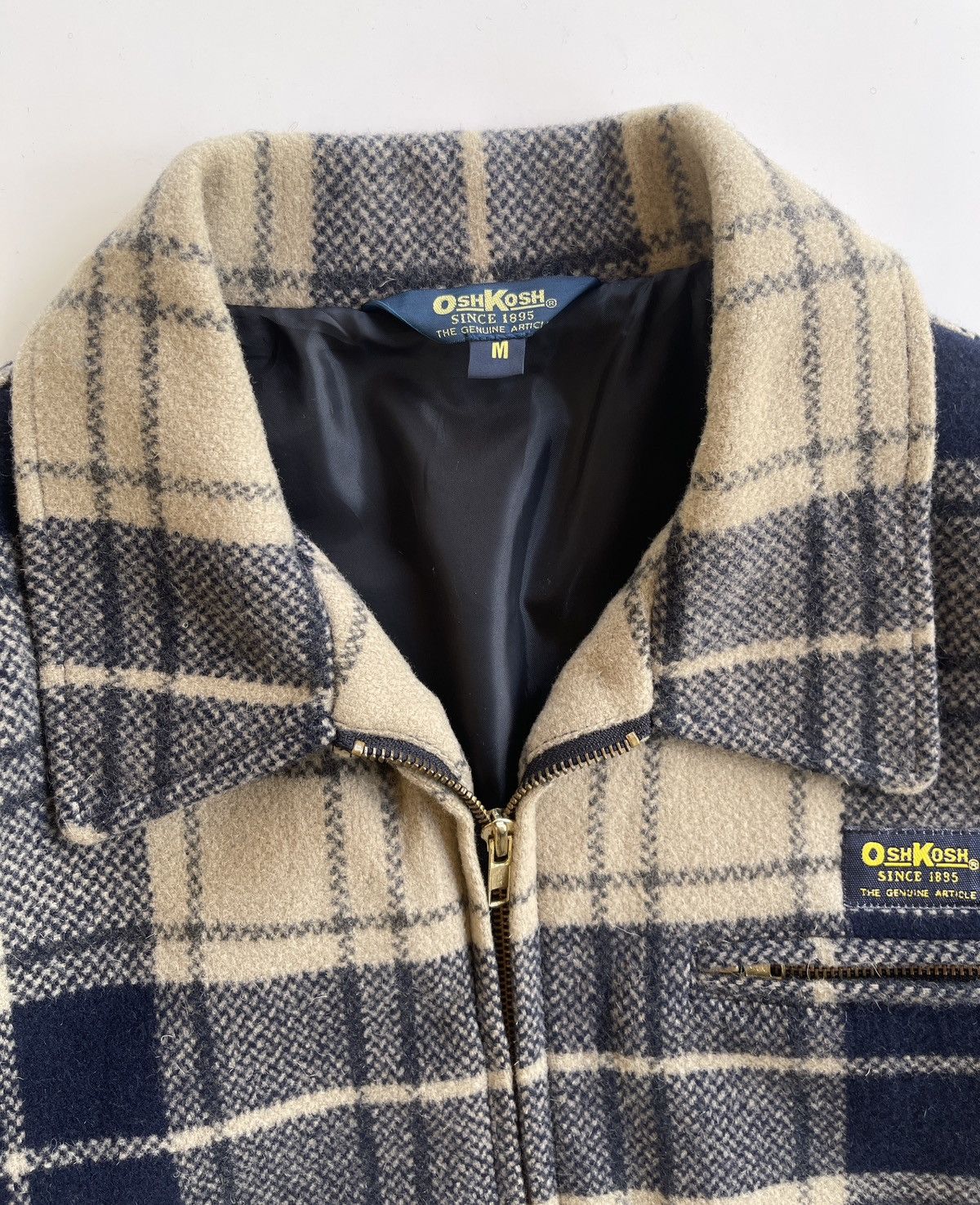 Japanese Brand Oshkosh Classic Wool Plaid Zipper Jacket Size US M / EU 48-50 / 2 - 8 Thumbnail