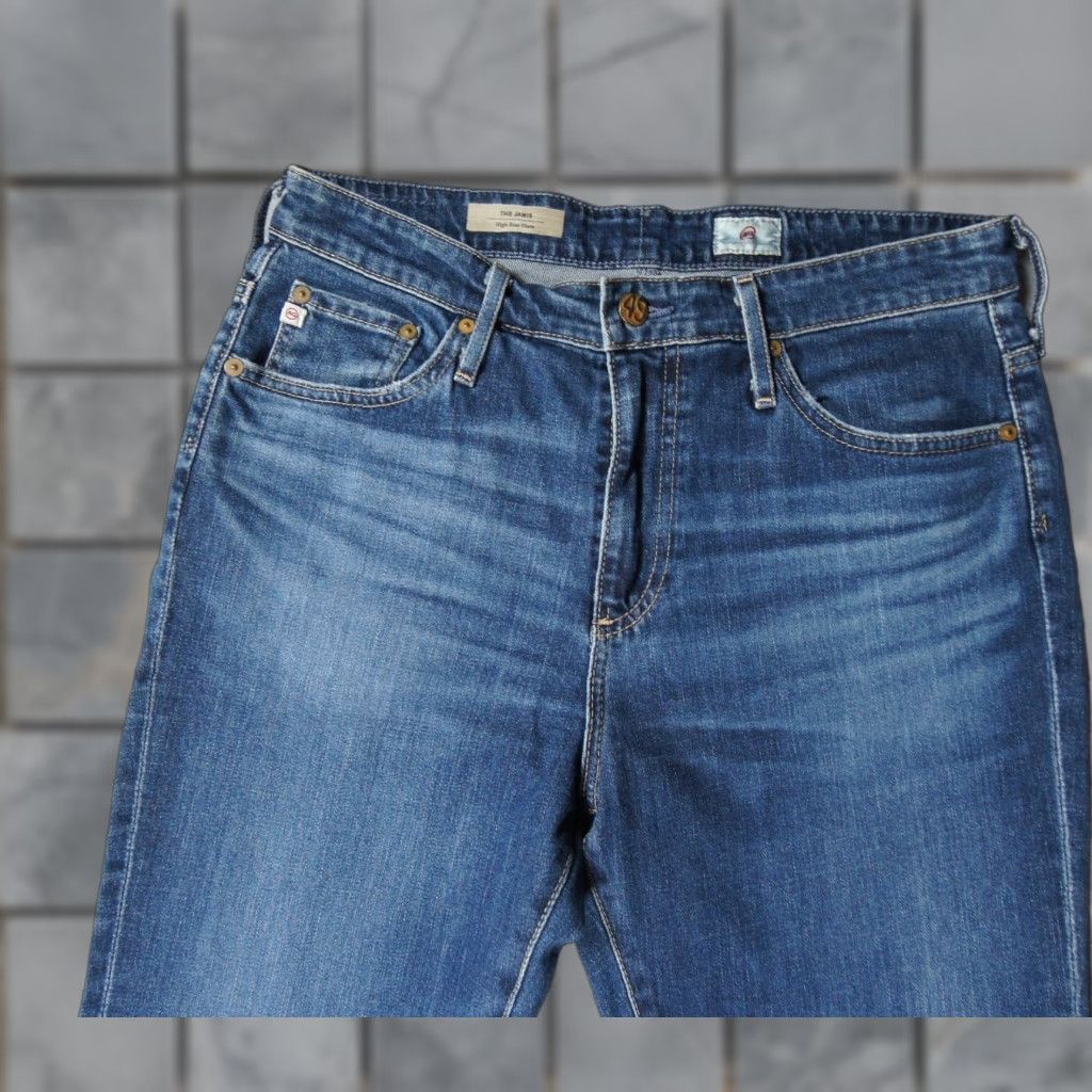 Vintage AG Adriano Goldschmied Jeans Womens 30 R Blue Denim Janis High Rise Flare Jeans Size 30" / US 8 / IT 44 - 1 Thumbnail