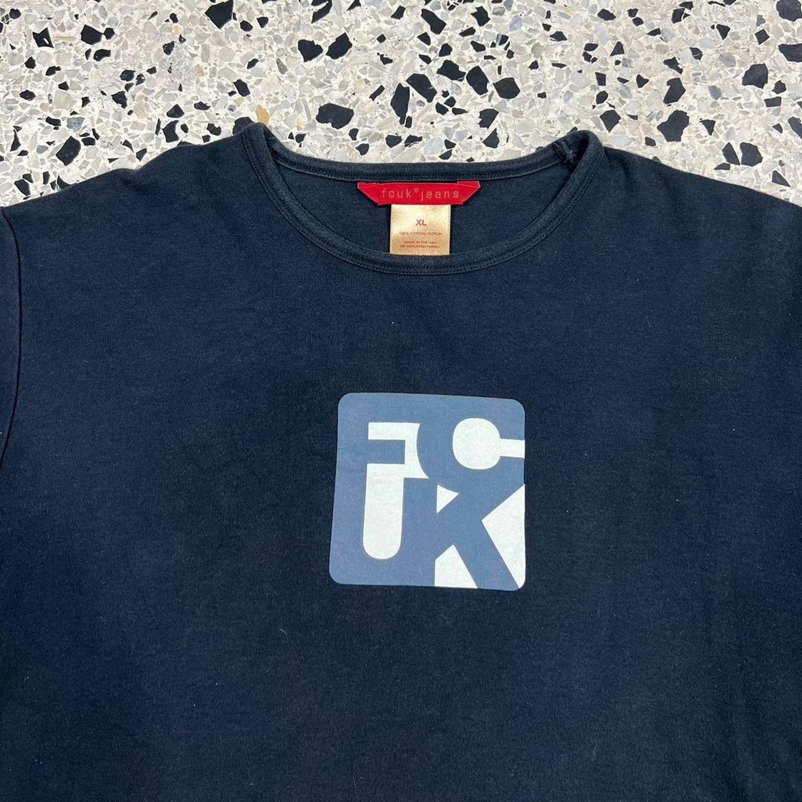 Japanese Brand × Vintage VINTAGE Y2K FCUK JEANS FCUK LOGO TEE Size US XL / EU 56 / 4 - 2 Thumbnail