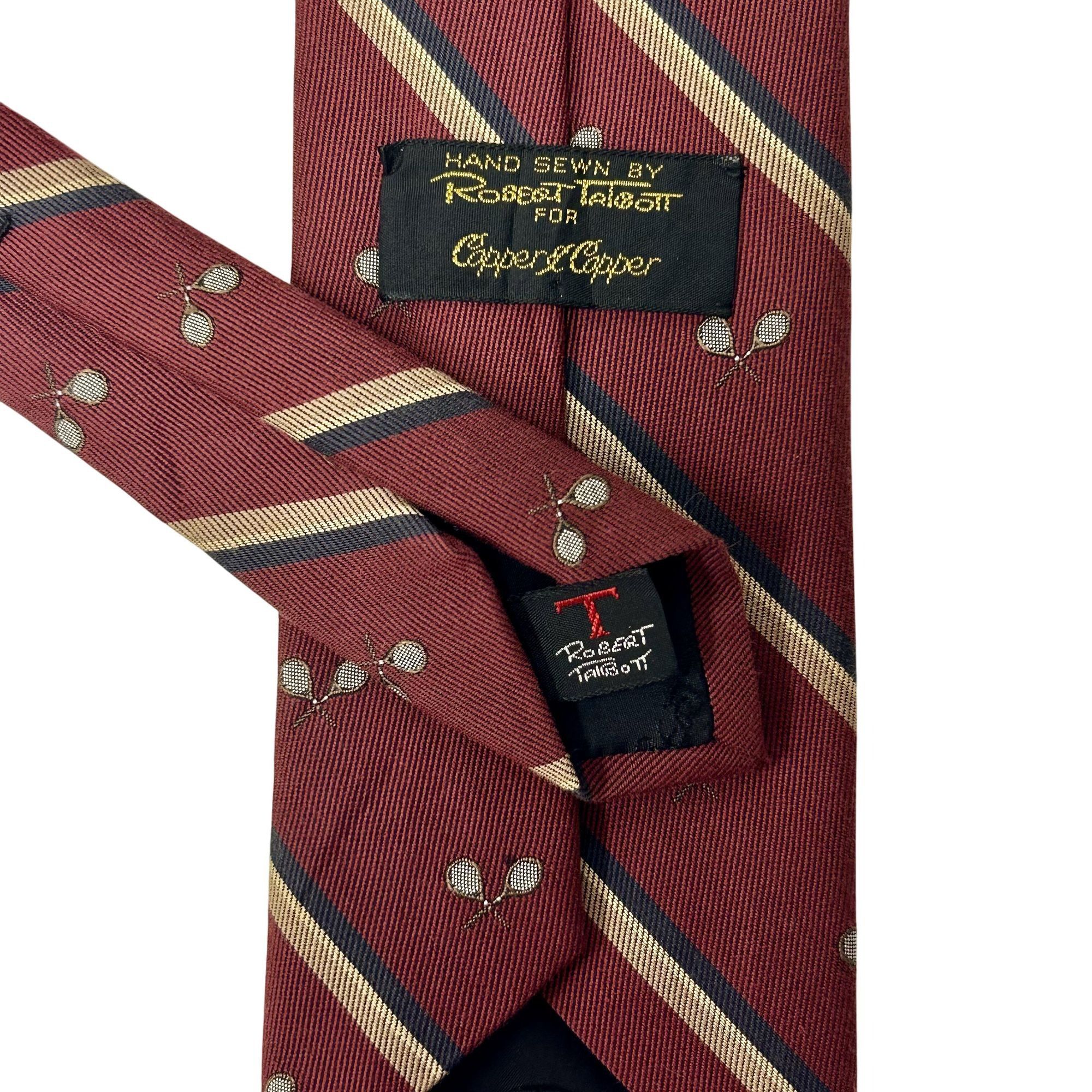 Robert Talbott Vtg Robert Talbott Handsewn Woven Maroon Silk Necktie Size ONE SIZE - 3 Thumbnail