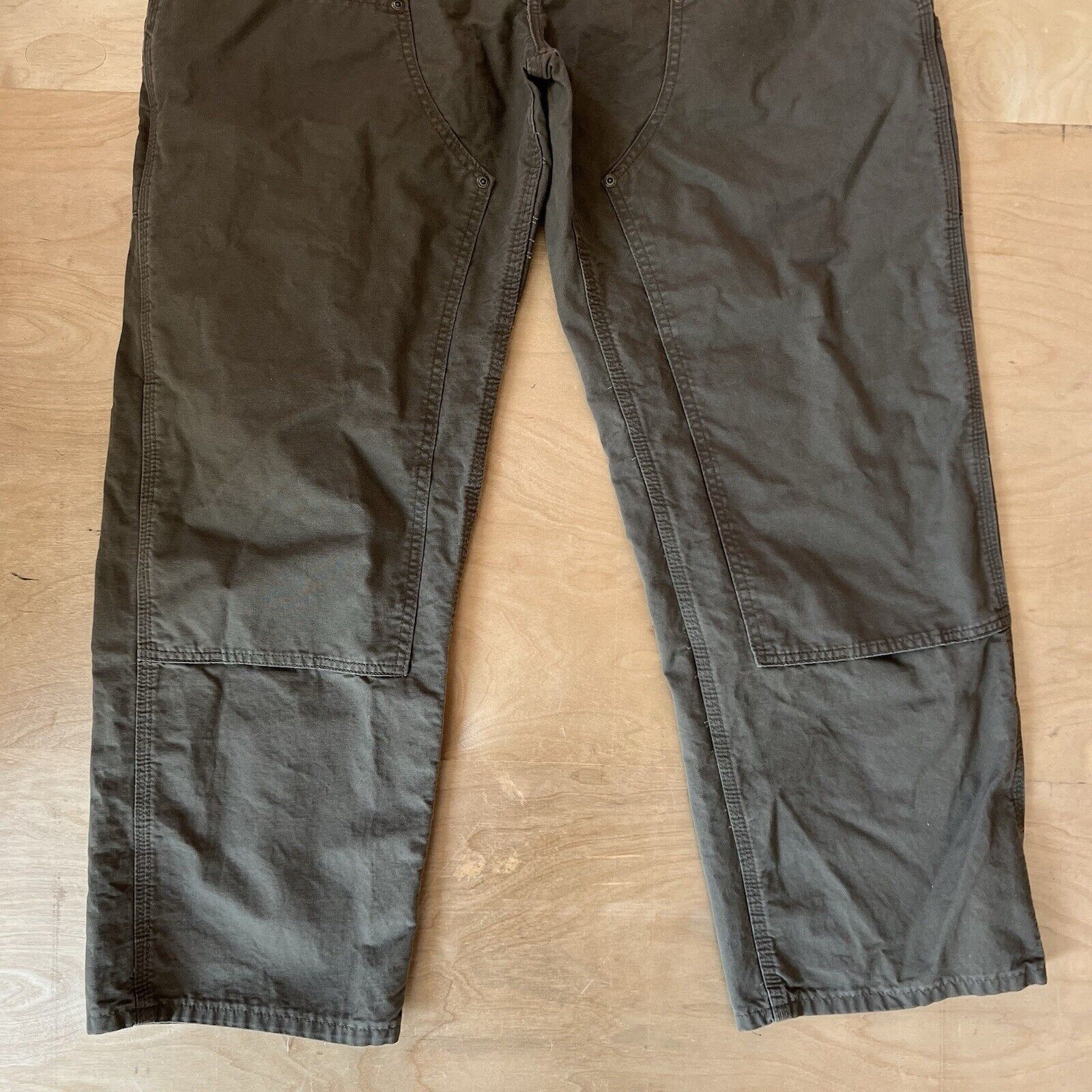 Carhartt × Vintage Vintage Carhartt Double Knee Pants 35 Dark Green Workwear Size US 35 - 4 Thumbnail