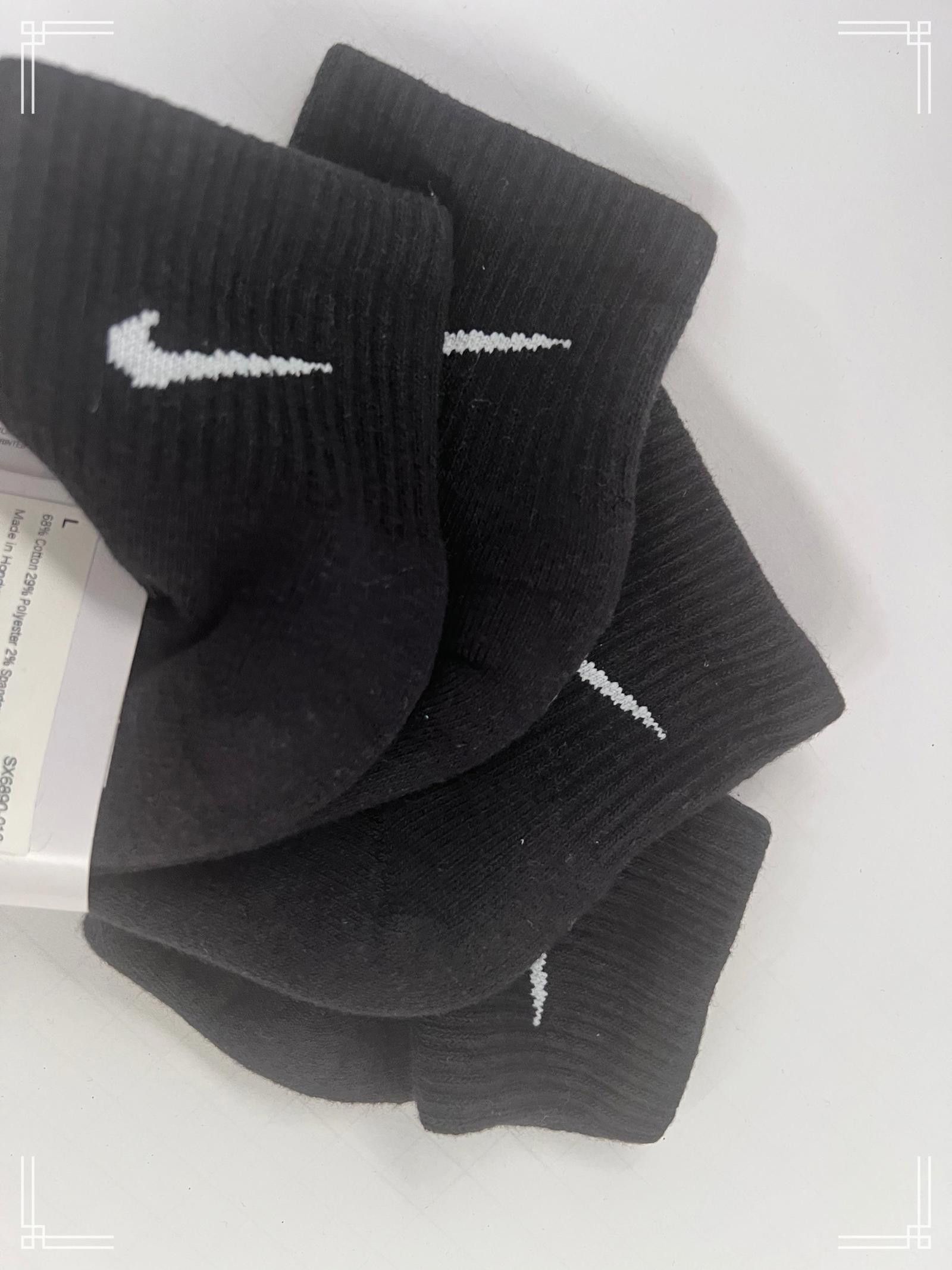 Nike 2 Pairs of Nike Evay Plus Black Socks - Women 10-13 Men 8-12 Size ONE SIZE - 3 Thumbnail