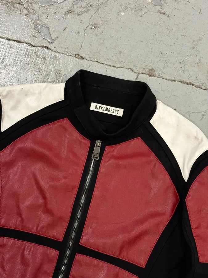 Dirk Bikkembergs 2000s Dirk Bikkembergs Mondrian Leather Color-Block Biker Leather Jacket Size US M / EU 48-50 / 2 - 4 Thumbnail