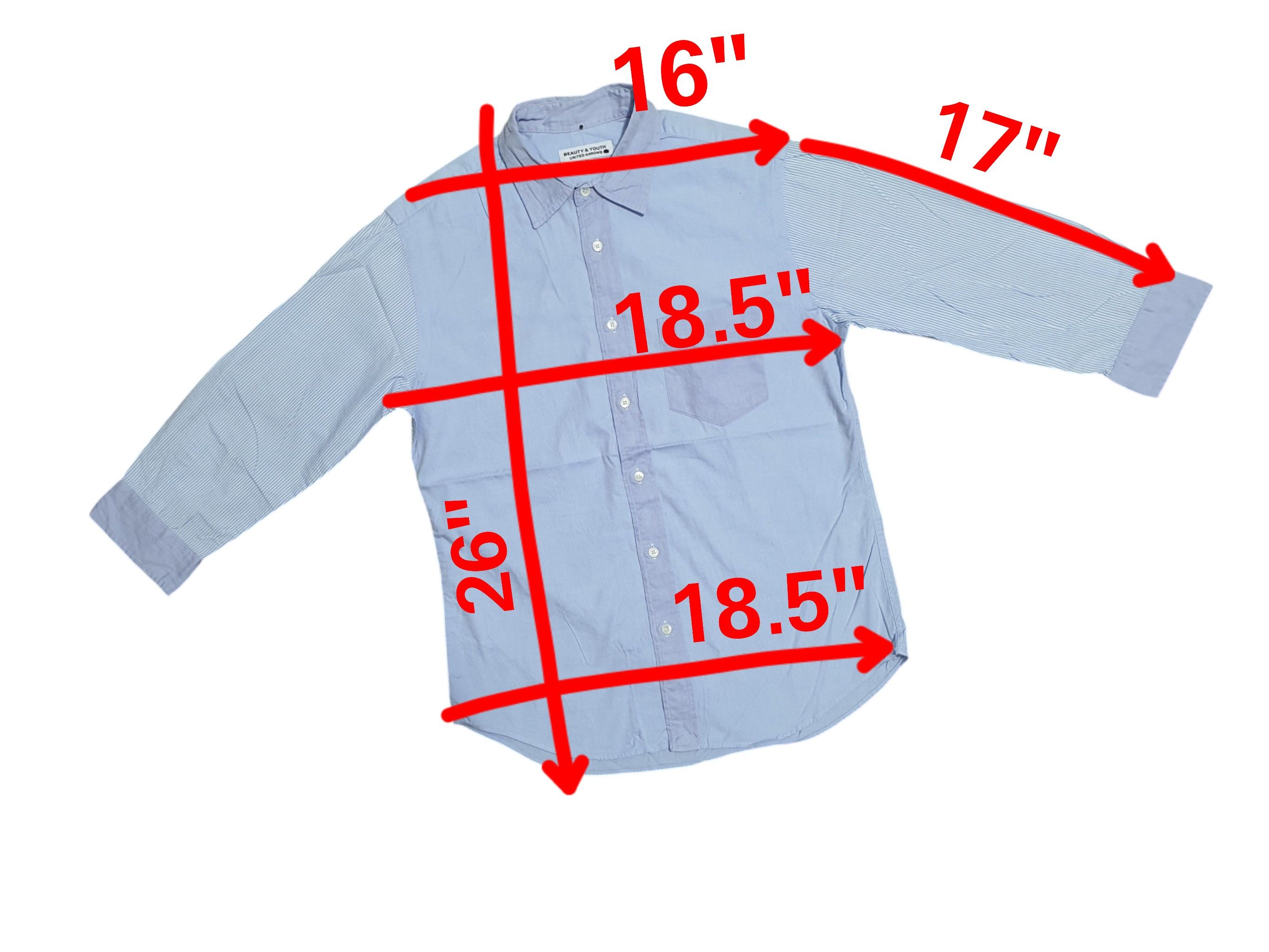 BEAUTY&YOUTH × Japanese Brand BEAUTY&YOUTH 18.5”/26” QUARTER SLEEVE SHIRT Size S / US 4 / IT 40 - 8 Thumbnail